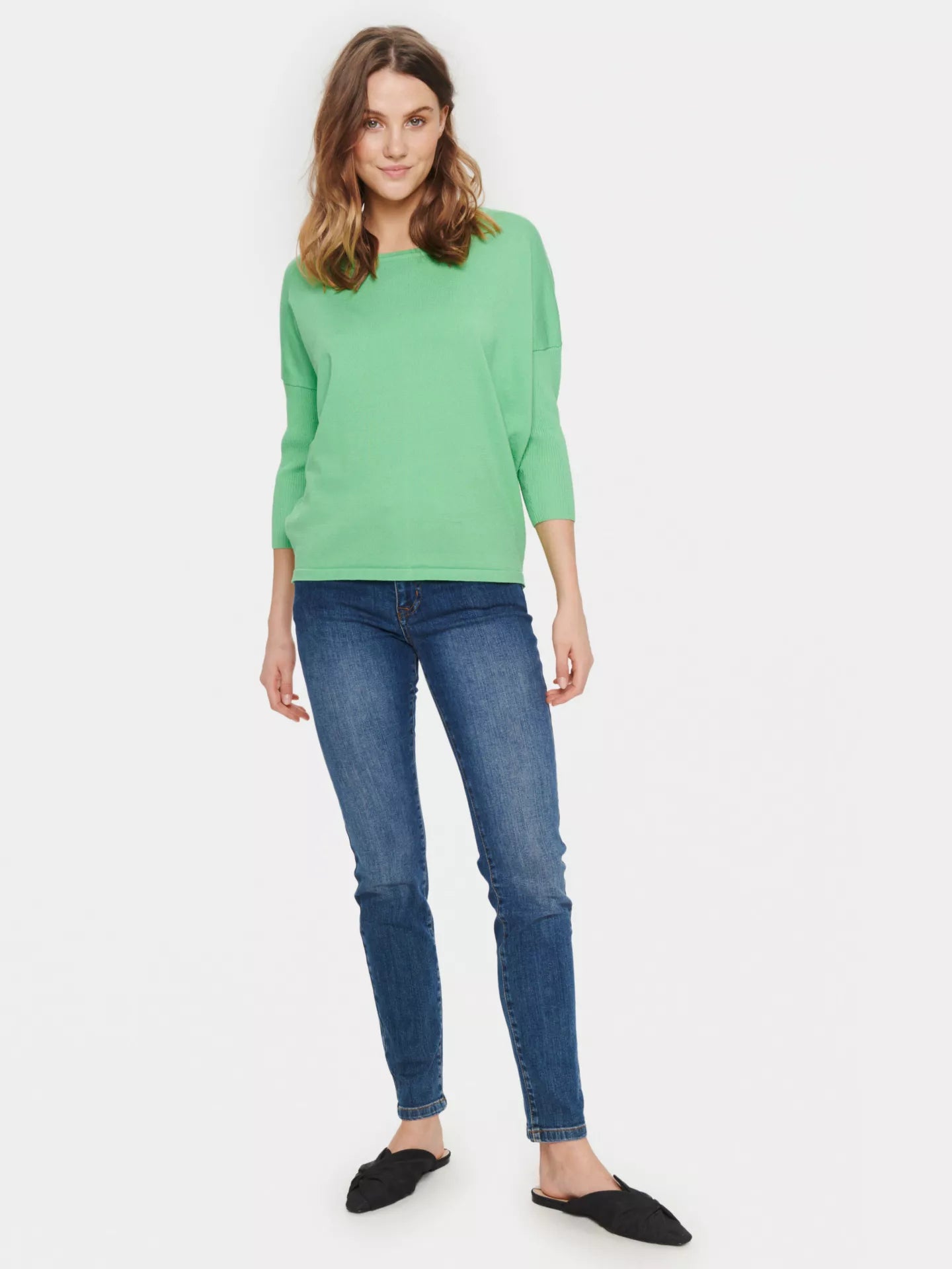 Saint Tropez Mila Round Neck Pullover - Absinthe Green