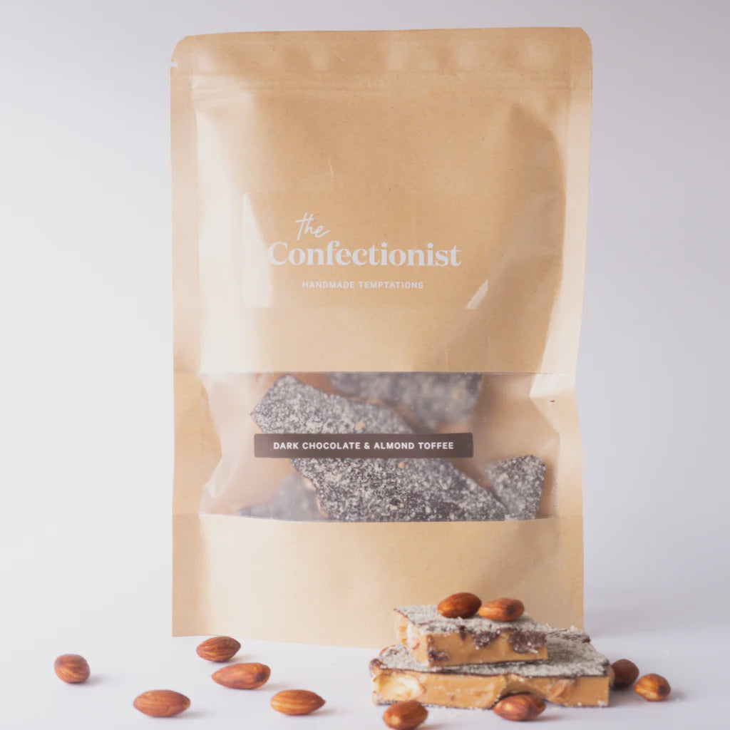 The Confectionist Dark Chocolate Almond Toffee 200g Pouch