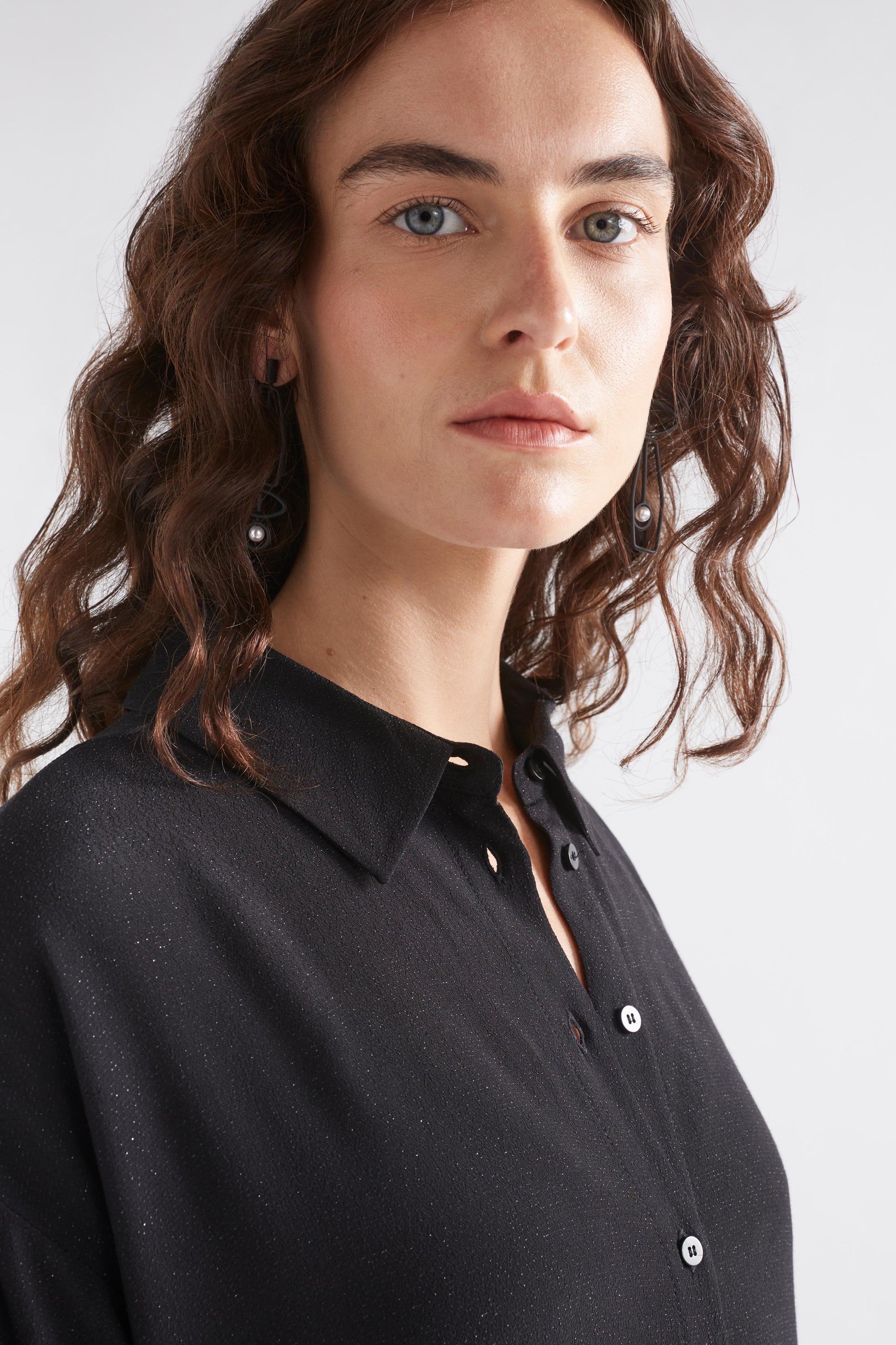 Elk Blic Sheer Shirt - Black Metallic