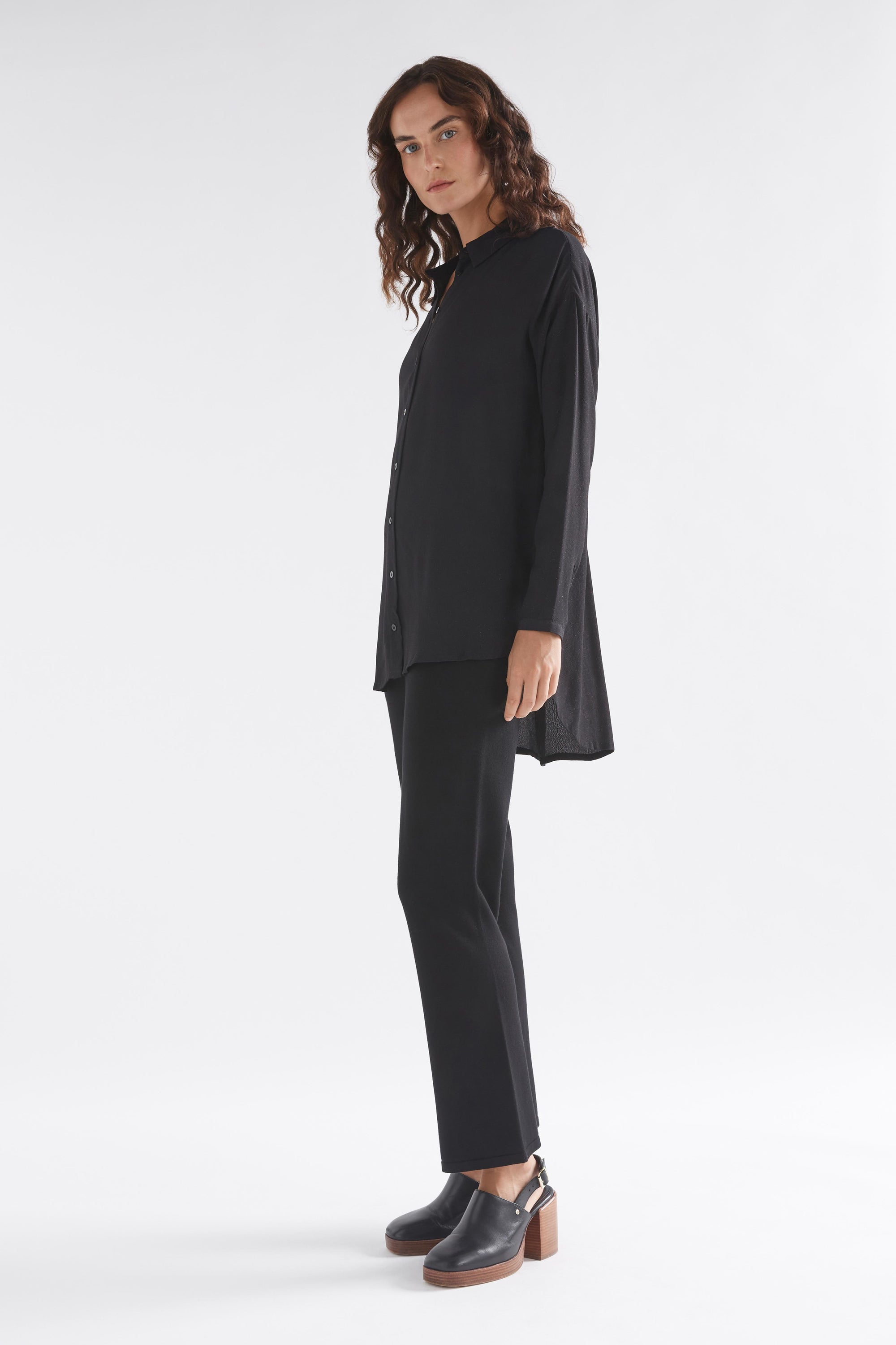 Elk Blic Sheer Shirt - Black Metallic