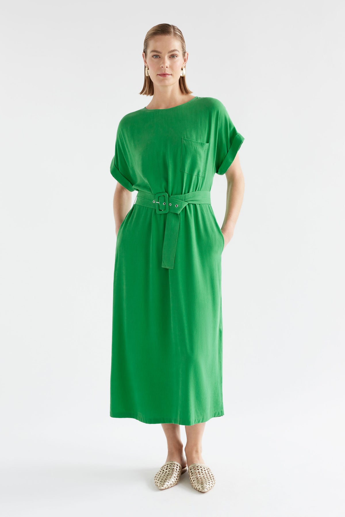 Elk Olyck Midi Dress - Vine Green