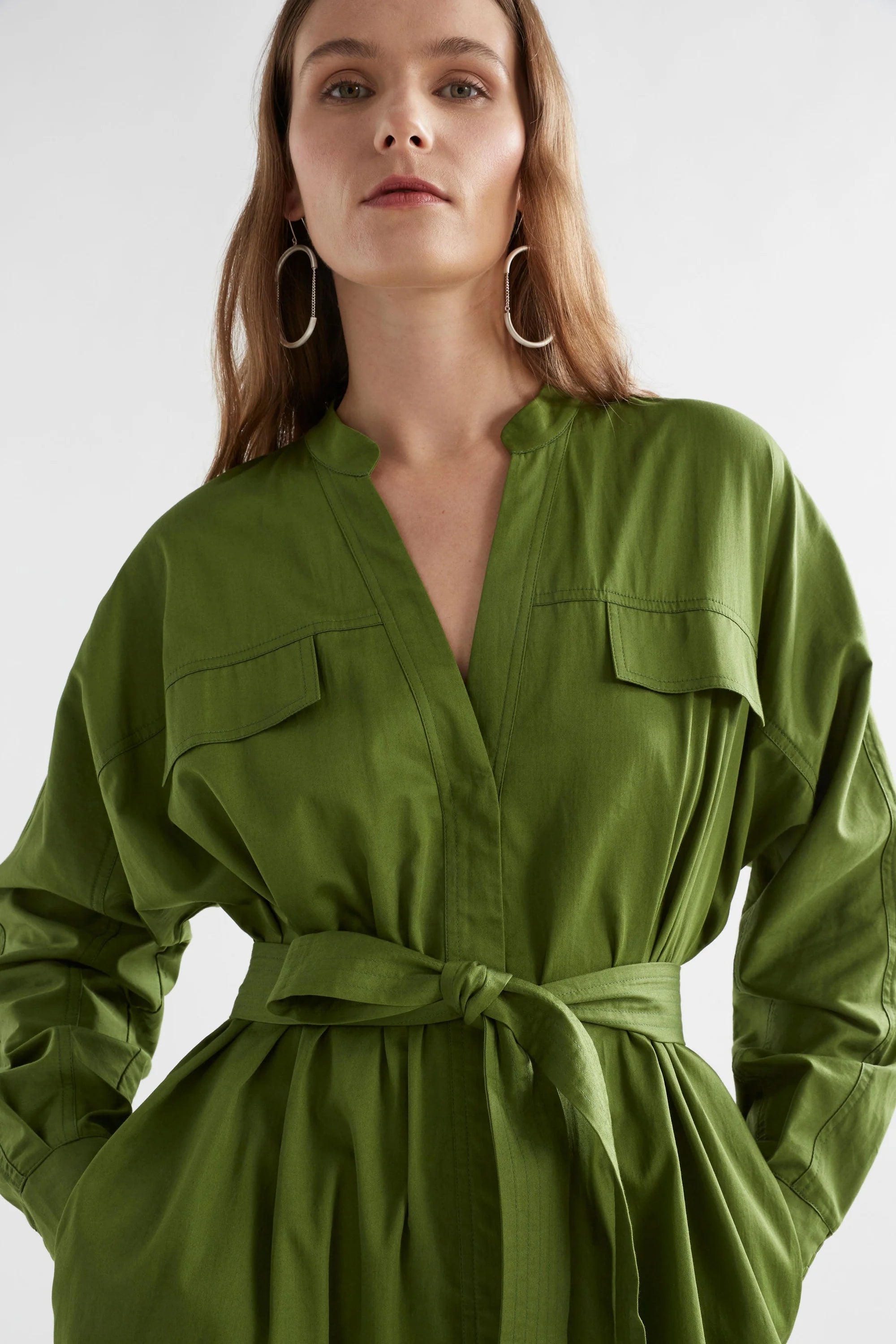 Elk Eller Dress - Green Moss