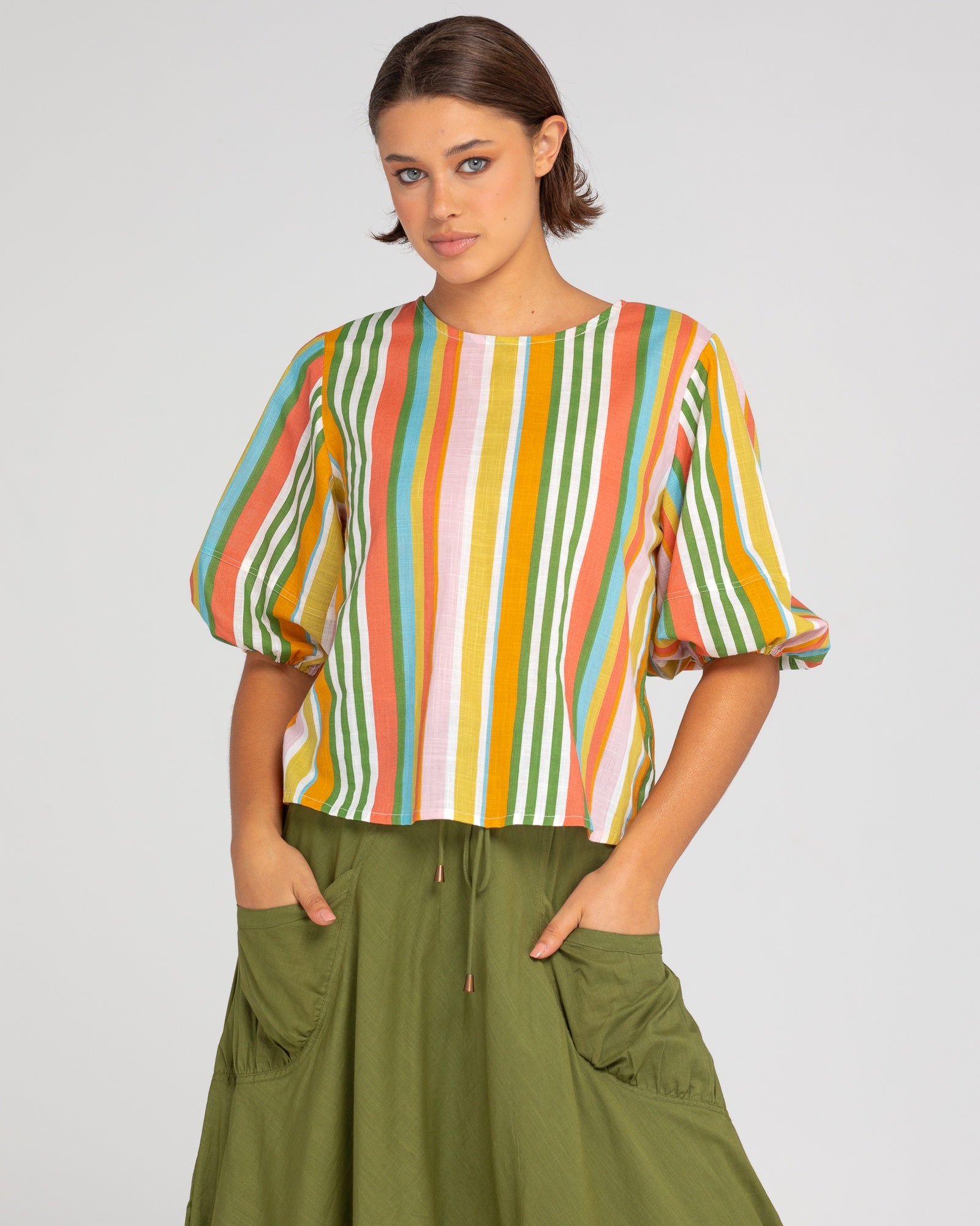 Boom Shankar Ava Top - Ailana Stripe