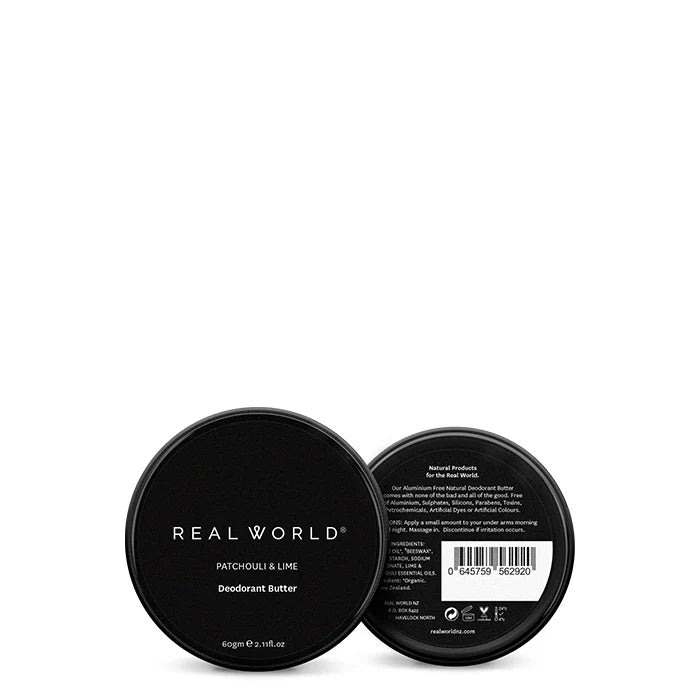 Real World Deodorant Butter 60g - Patchouli &amp; Lime