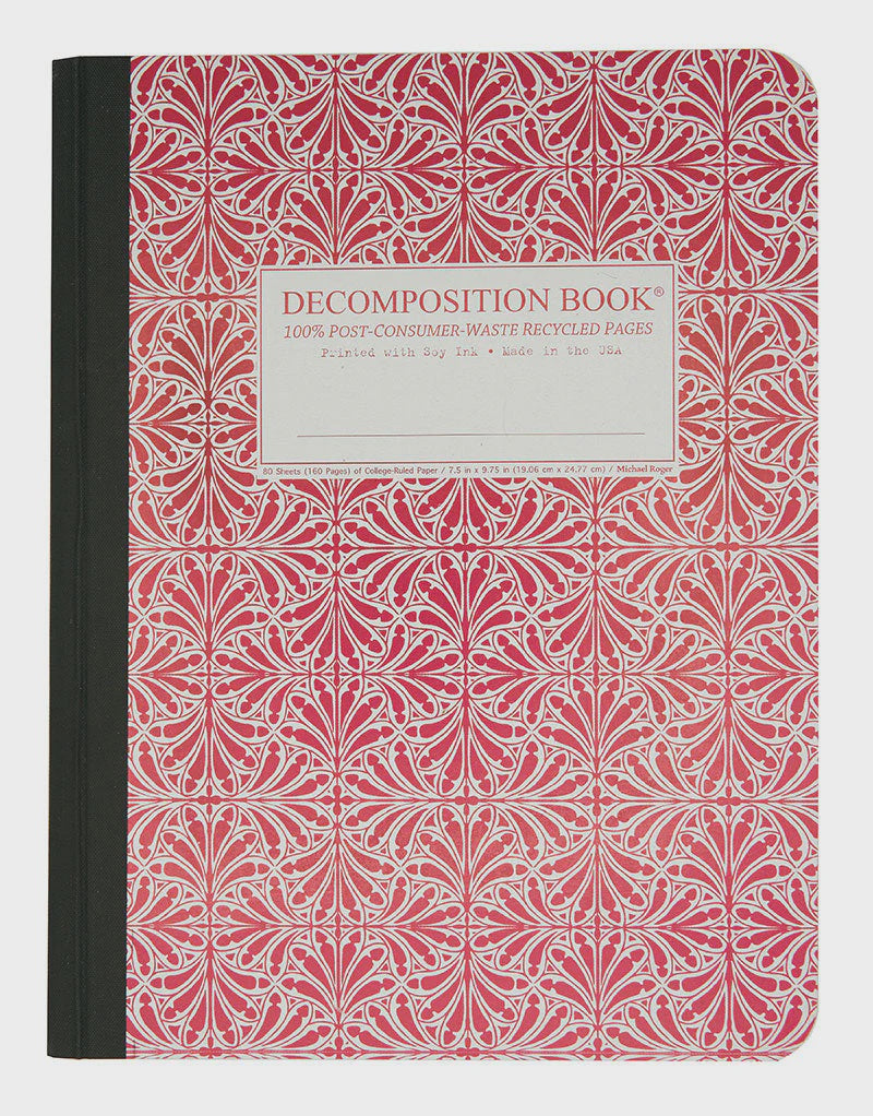 Decomposition Large Ruled Notebook - Red Tile