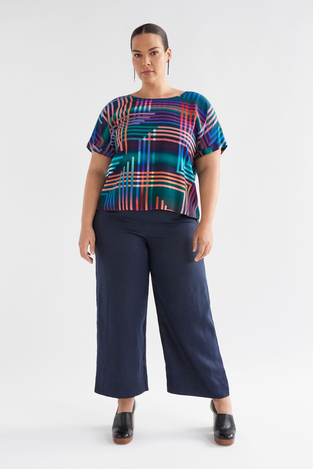 Elk Eryn Top - Navy Ligheten Print