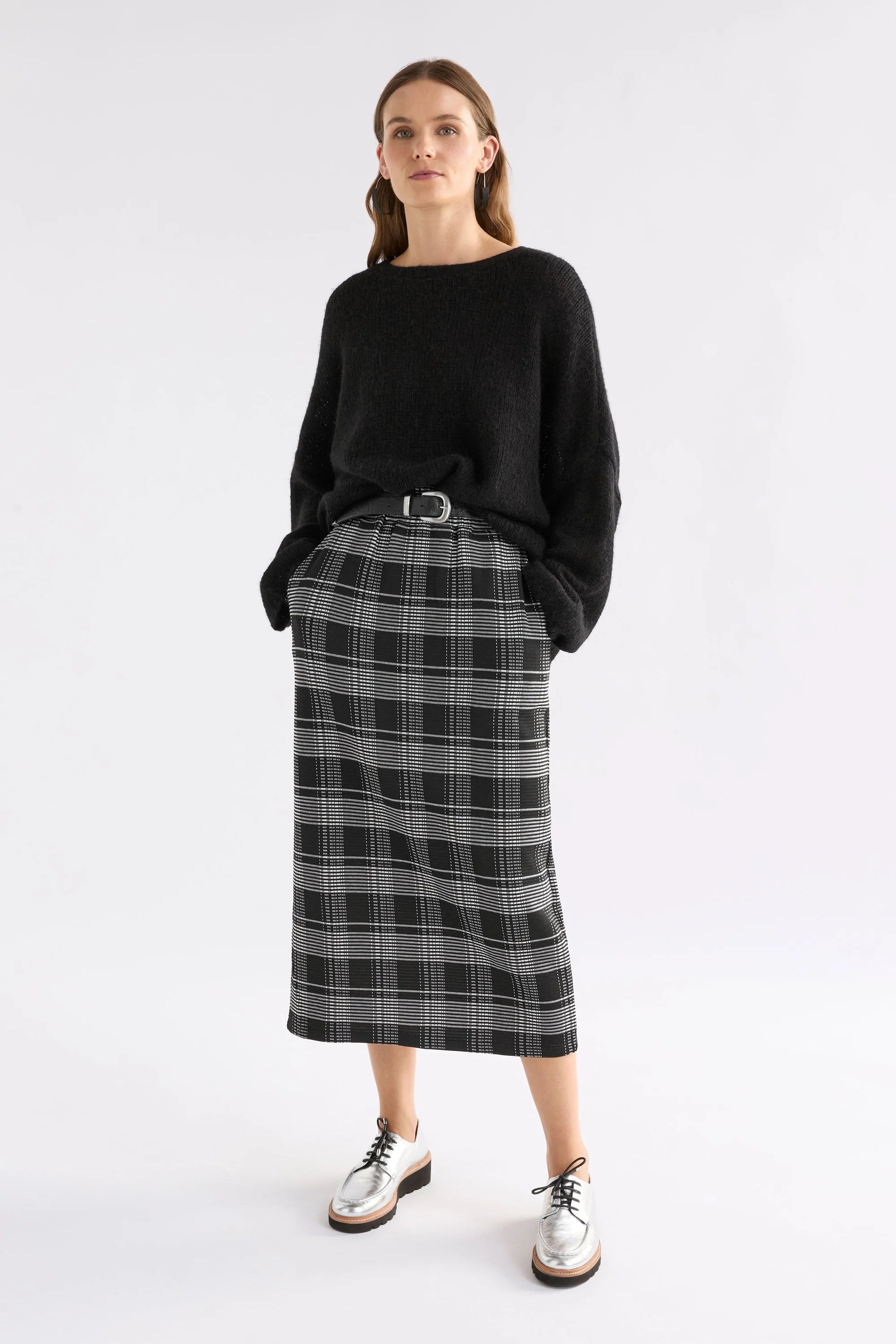 Elk Mairea Skirt - Black/White Check