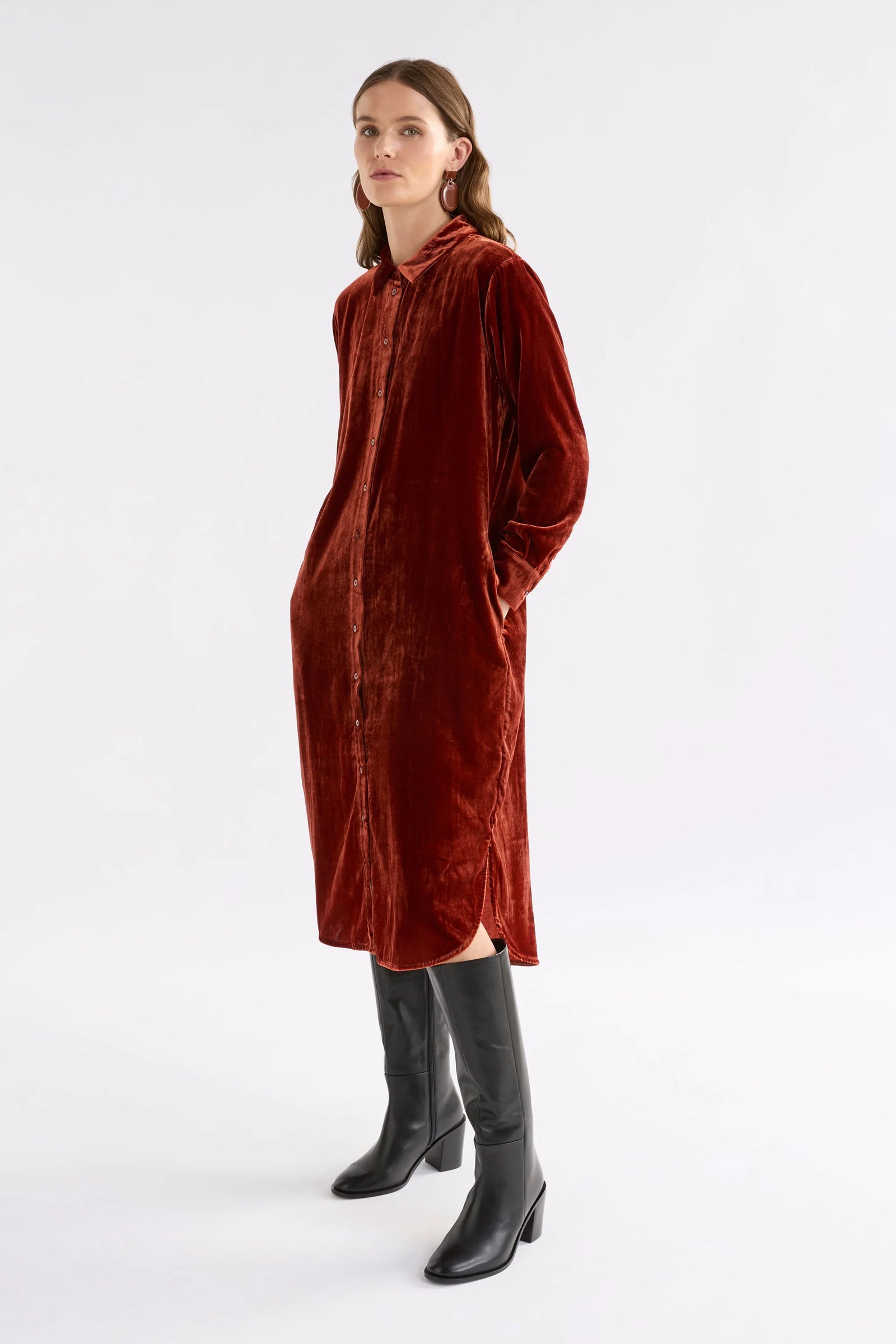 Elk Suuri Velvet Dress - Spice