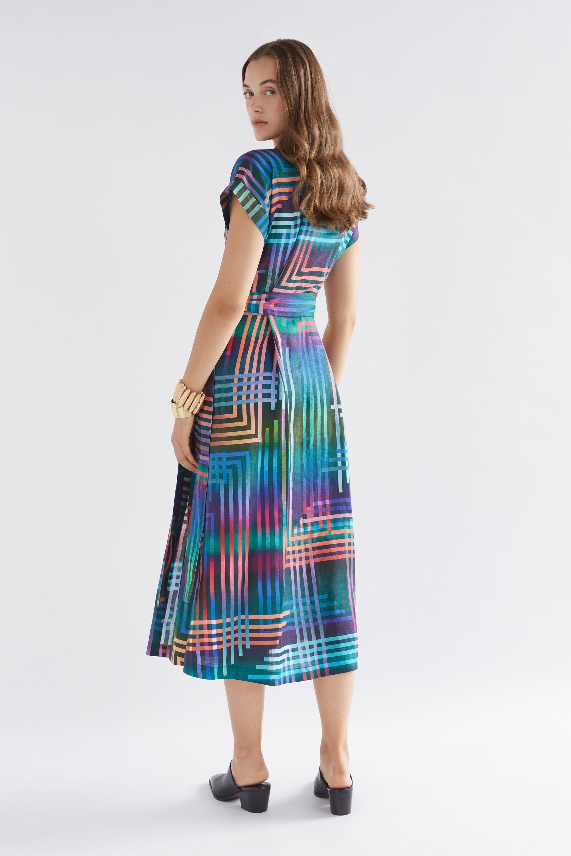 Elk Minnen Wrap Dress - Navy Ligheten Print