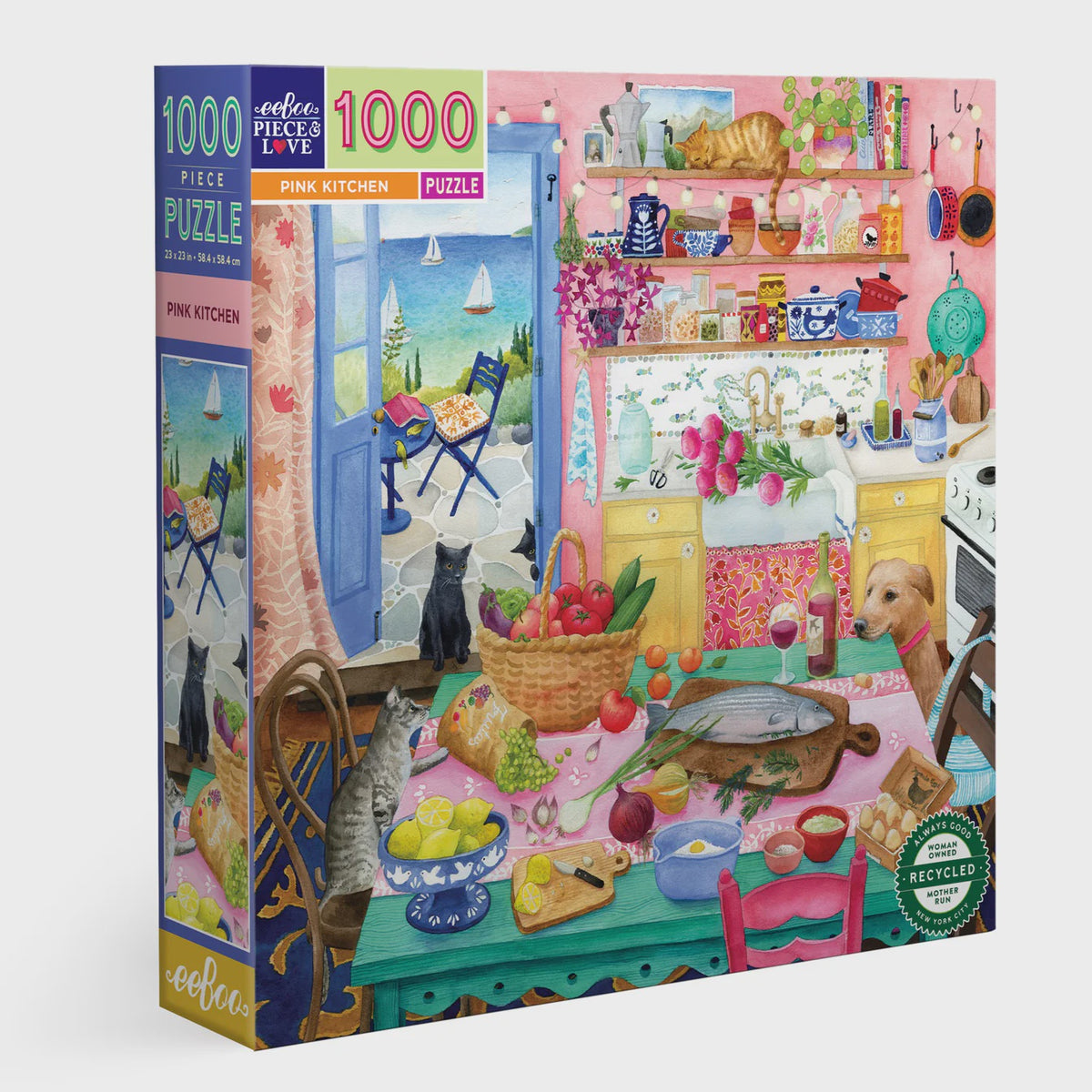 Eeboo Pink Kitchen Puzzle - 1000 piece