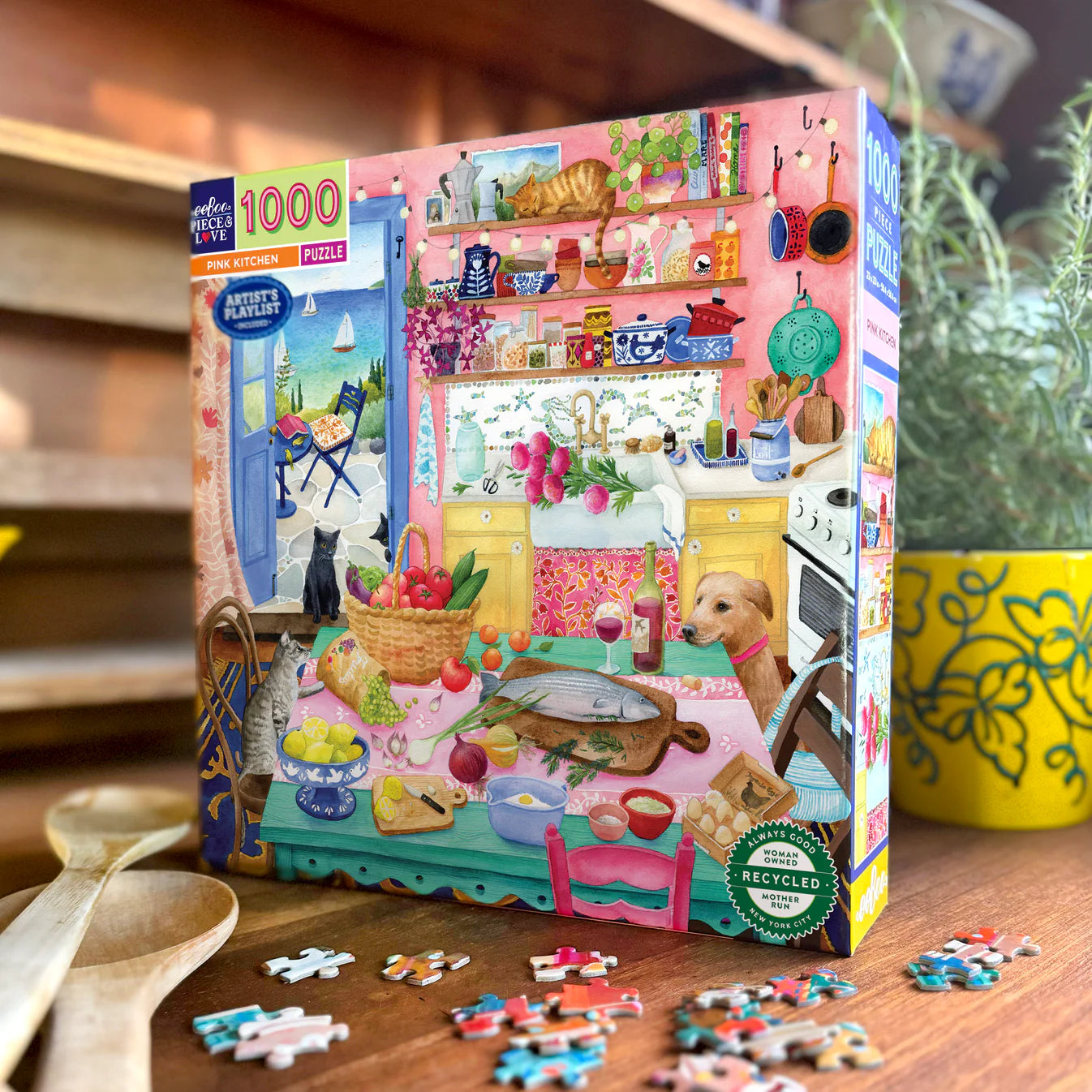 Eeboo Pink Kitchen Puzzle - 1000 piece