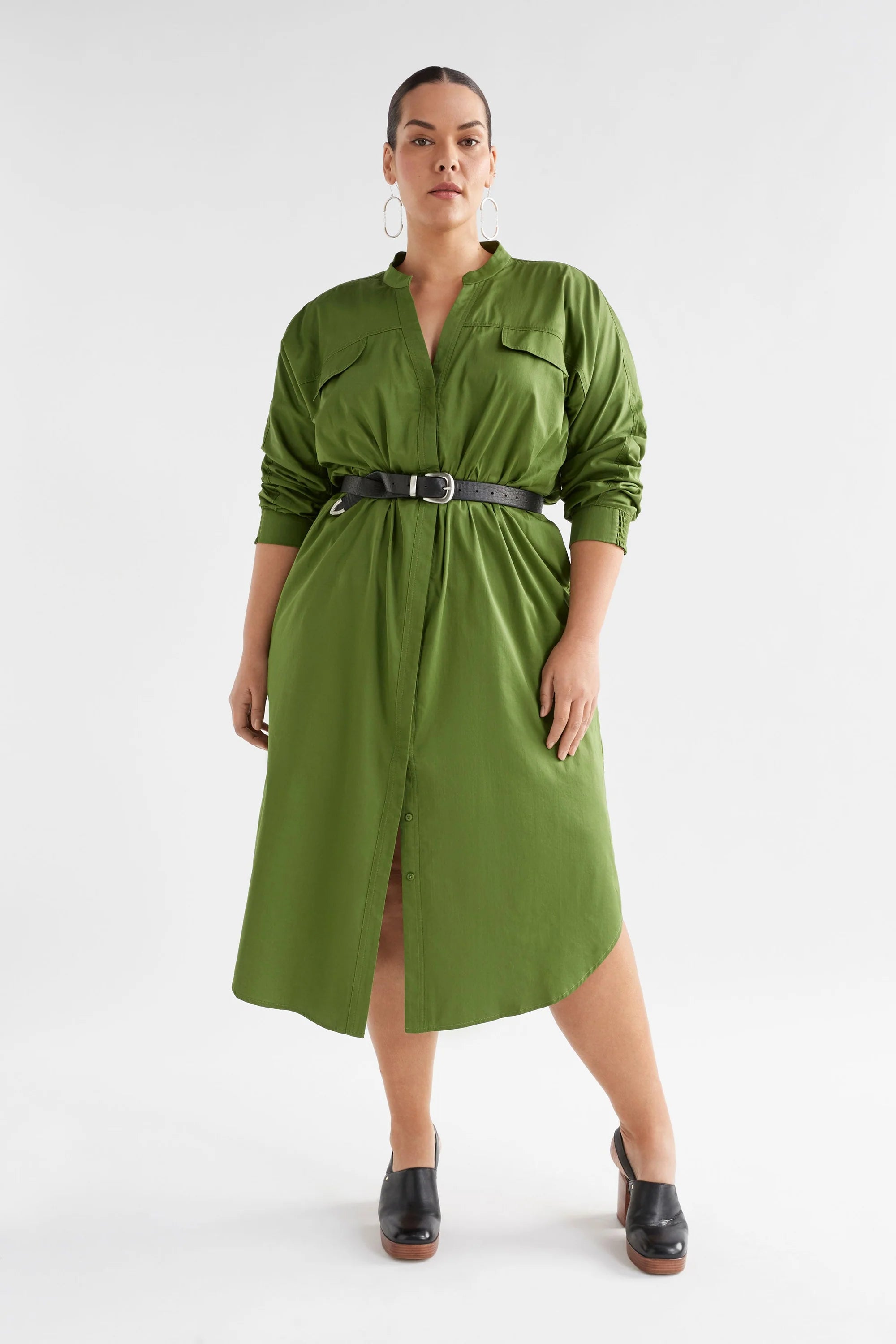 Elk Eller Dress - Green Moss