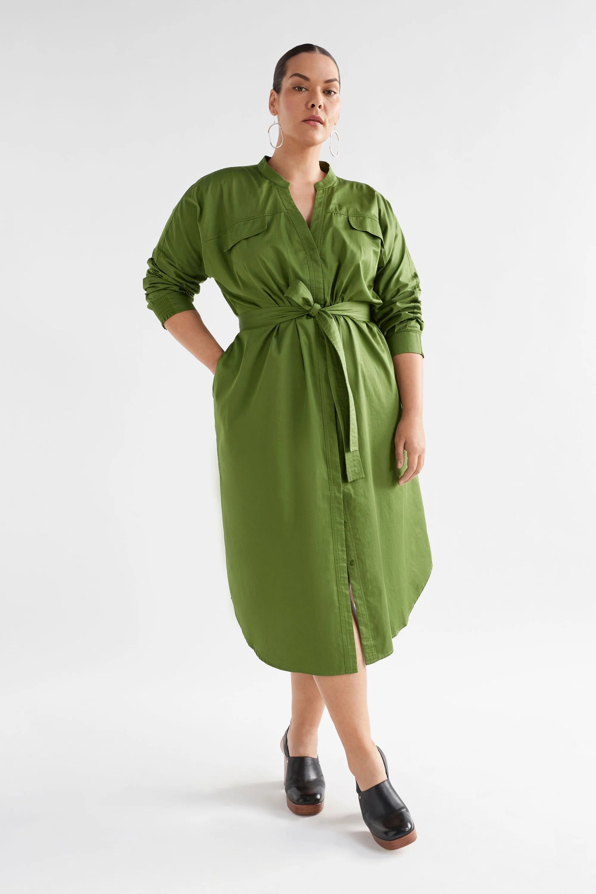 Elk Eller Dress - Green Moss