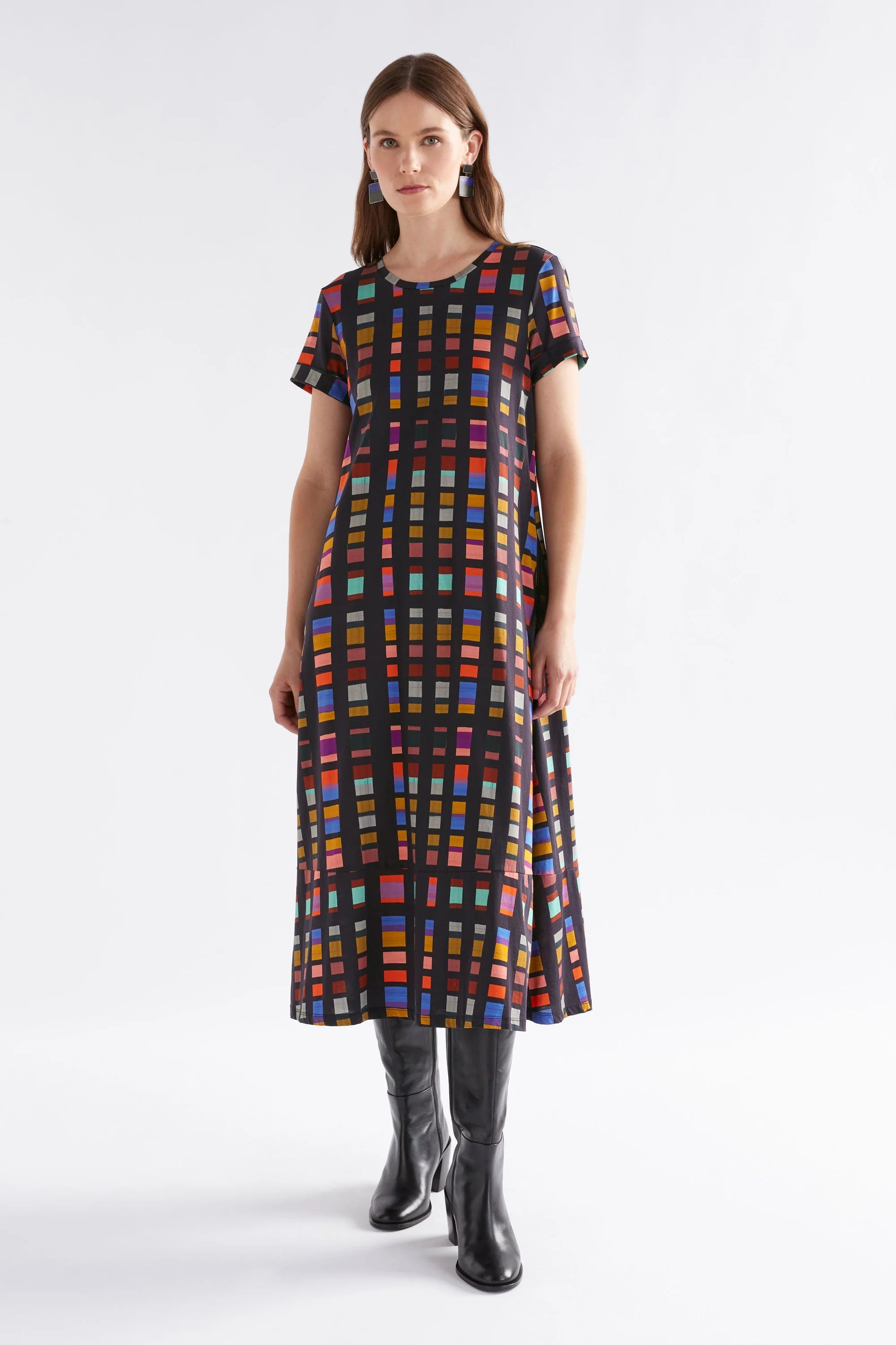 Elk Haki Dress - Tessela Print