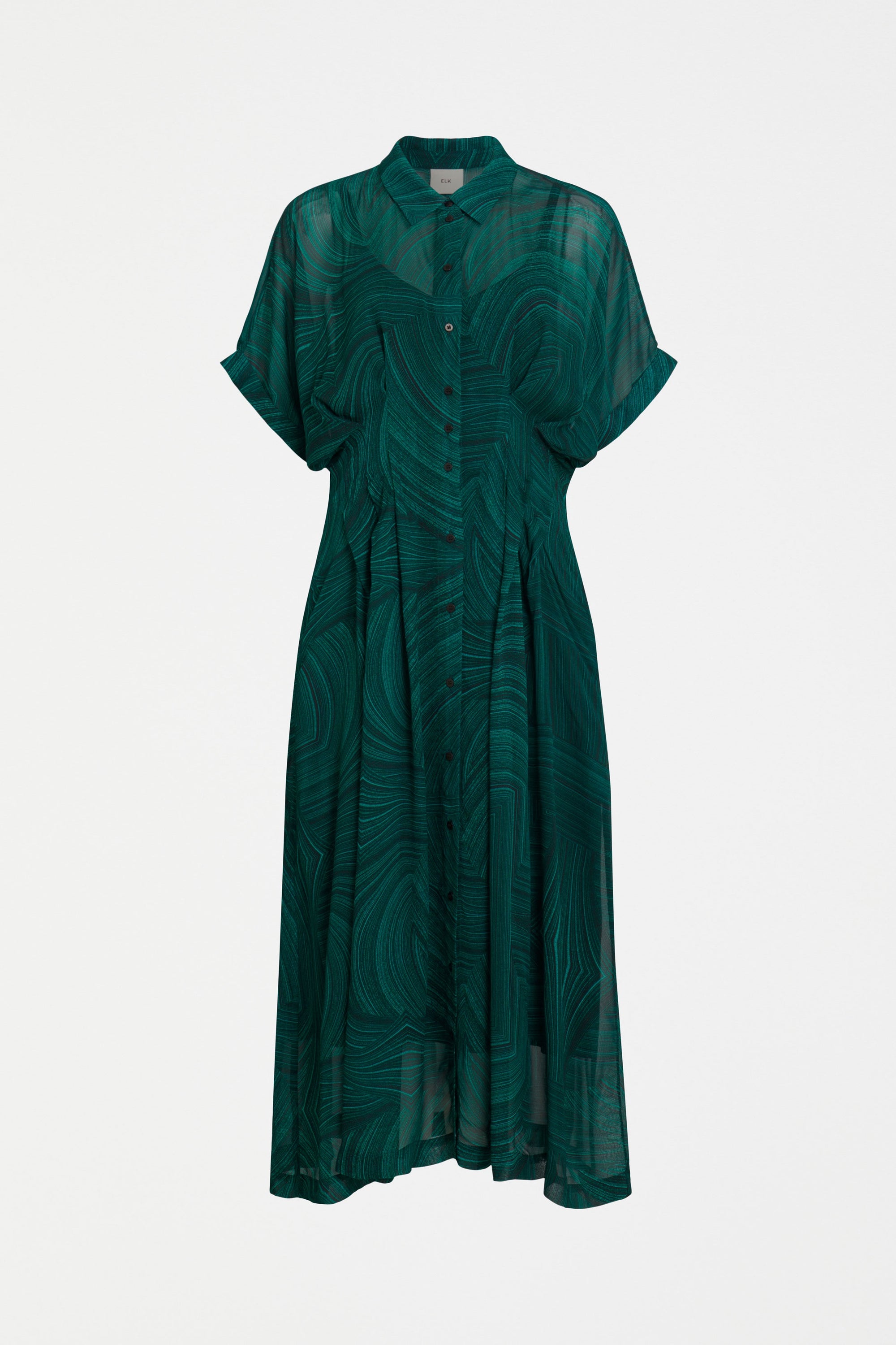 Elk Krava Sheer Dress - Malachite Print