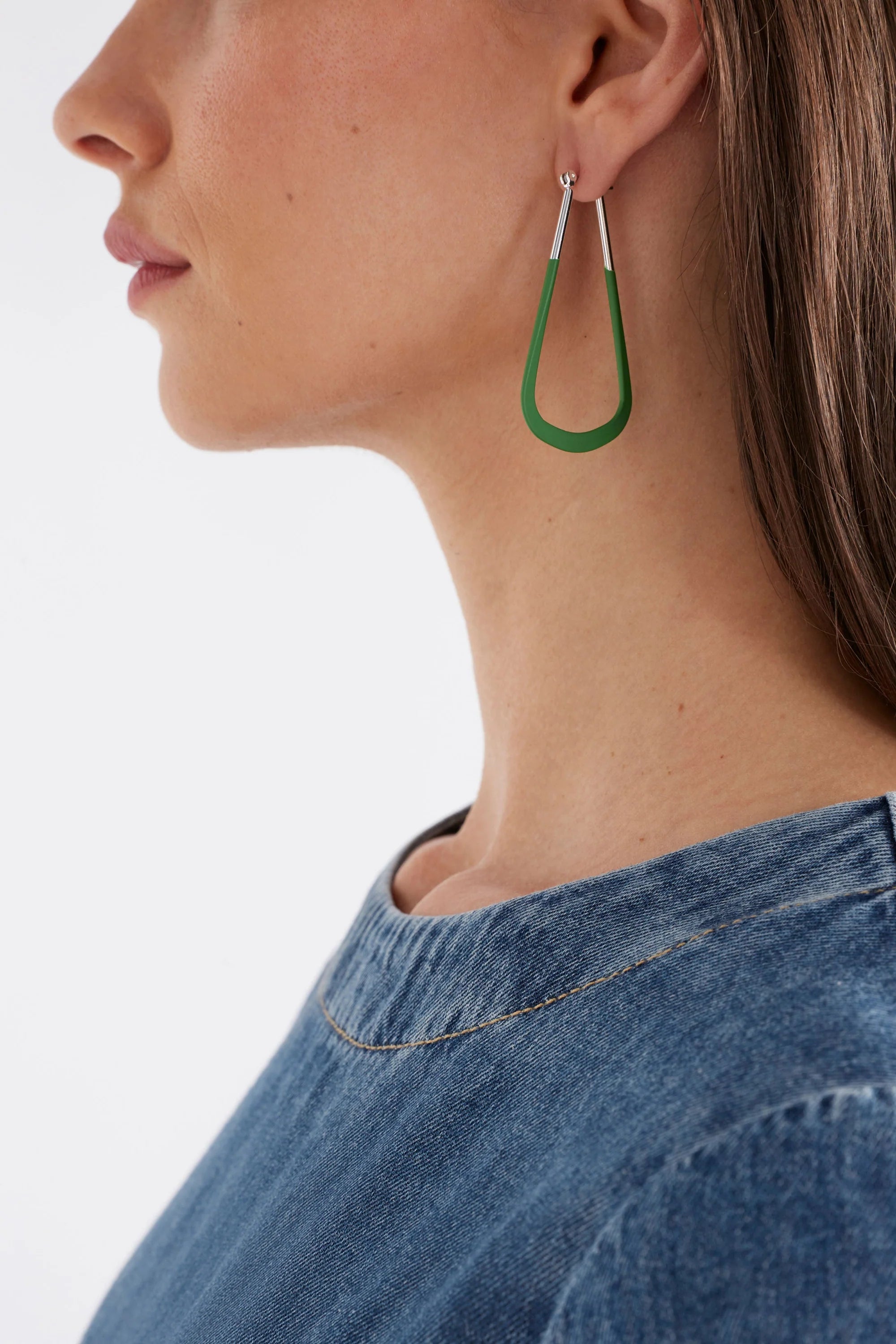 Elk Kuulo Hoop Earrings - Celery Green