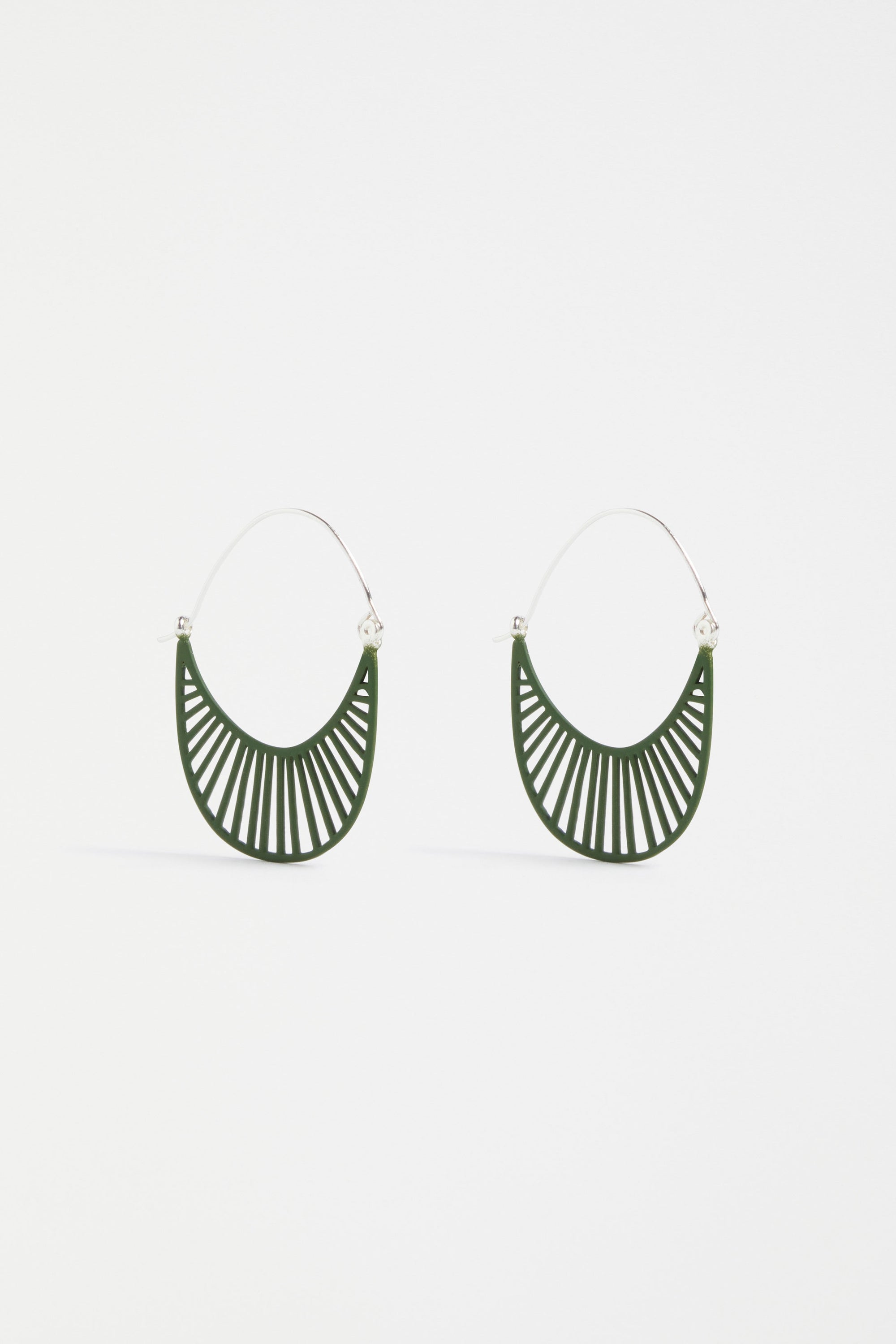 Elk Solsken Small Hoop Earring - Green Moss