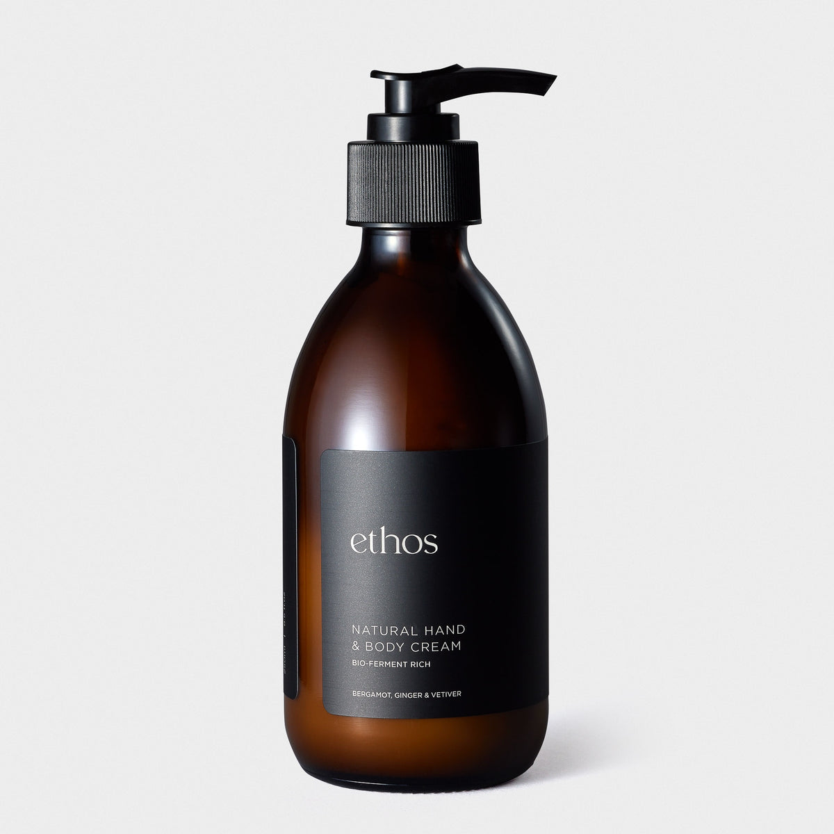 Ethos Natural Hand &amp; Body Cream 250ml - Bergamot, Ginger &amp; Vetiver