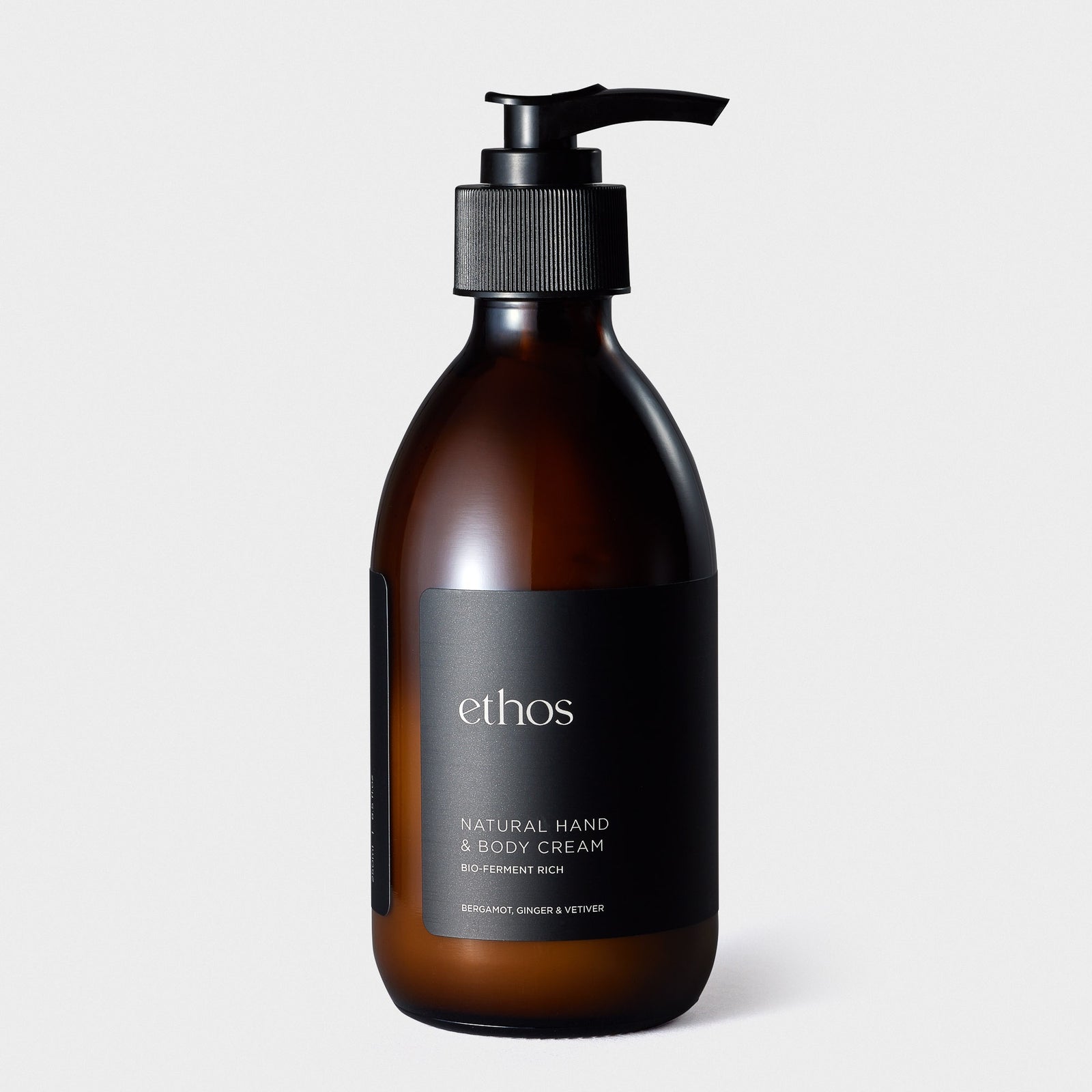 Ethos Natural Hand & Body Cream 250ml - Bergamot, Ginger & Vetiver