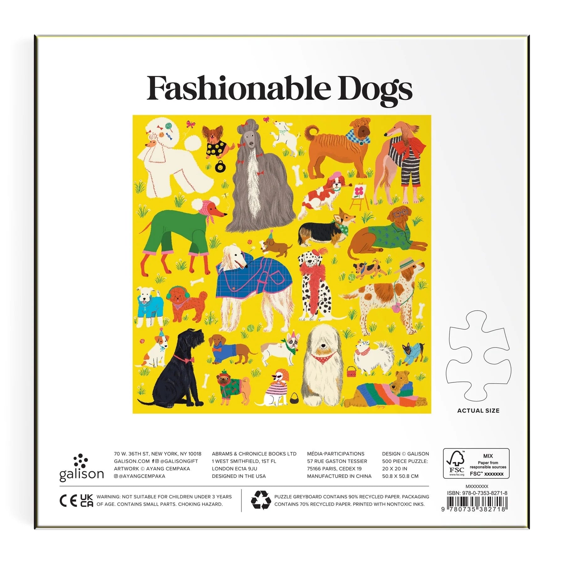 Galison Fashionable Dogs Puzzle - 500 Pieces