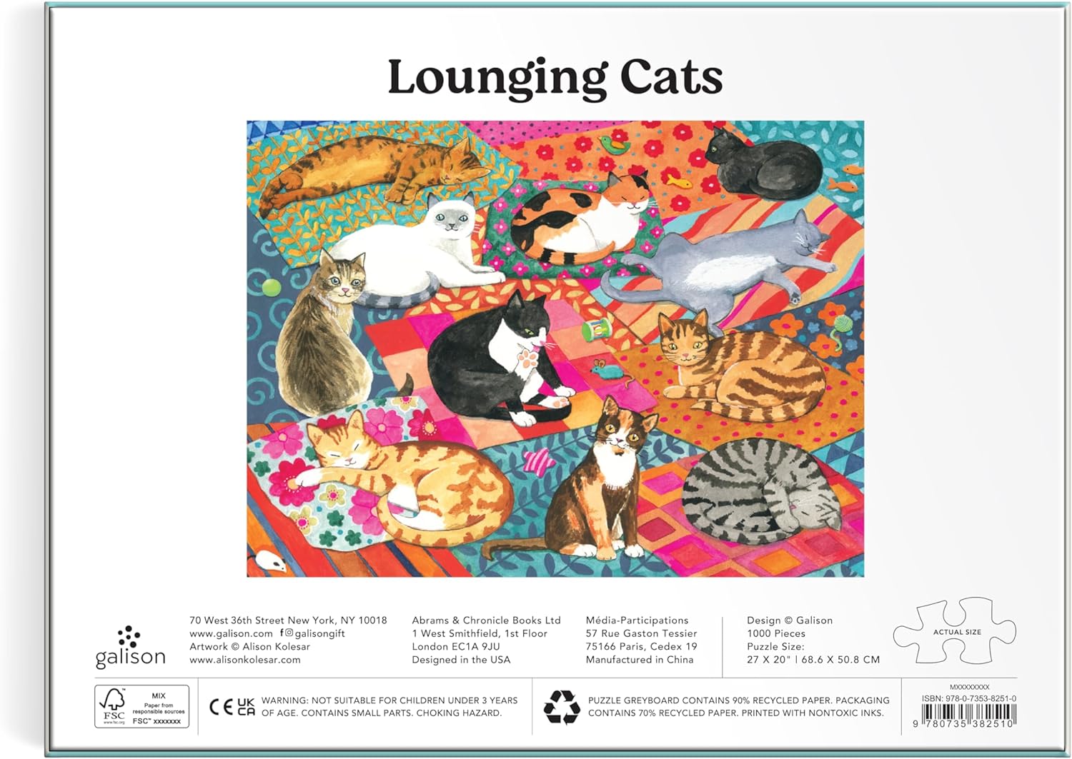 Galison Lounging Cats Puzzle - 1000 Piece