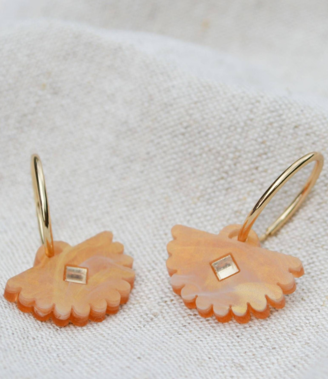 Hagen &amp; Co Fantail Earrings - Honey