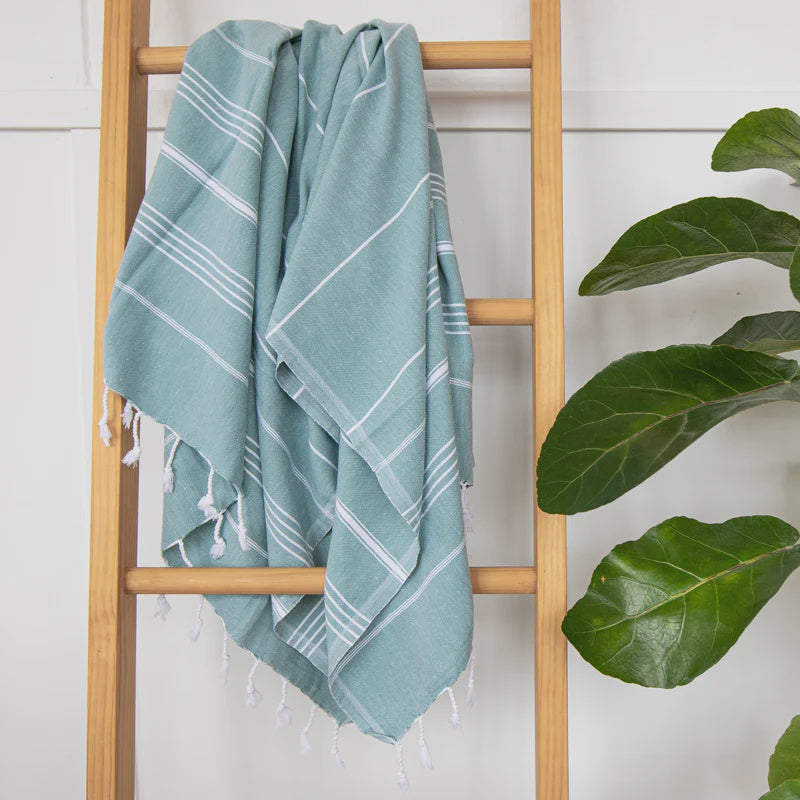 Izzy and Jean Classic Turkish Towel - Sage