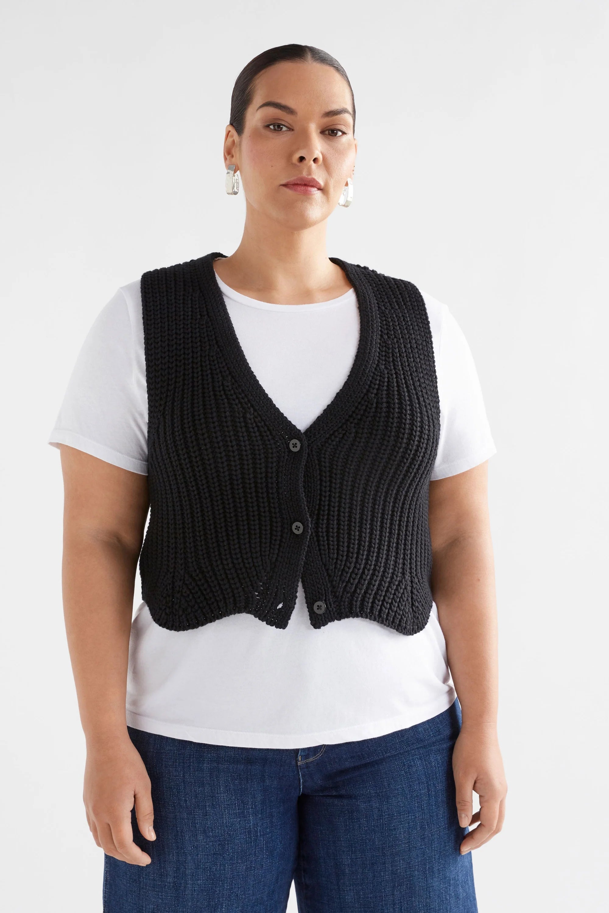 Elk Kupa Knit Vest - Black