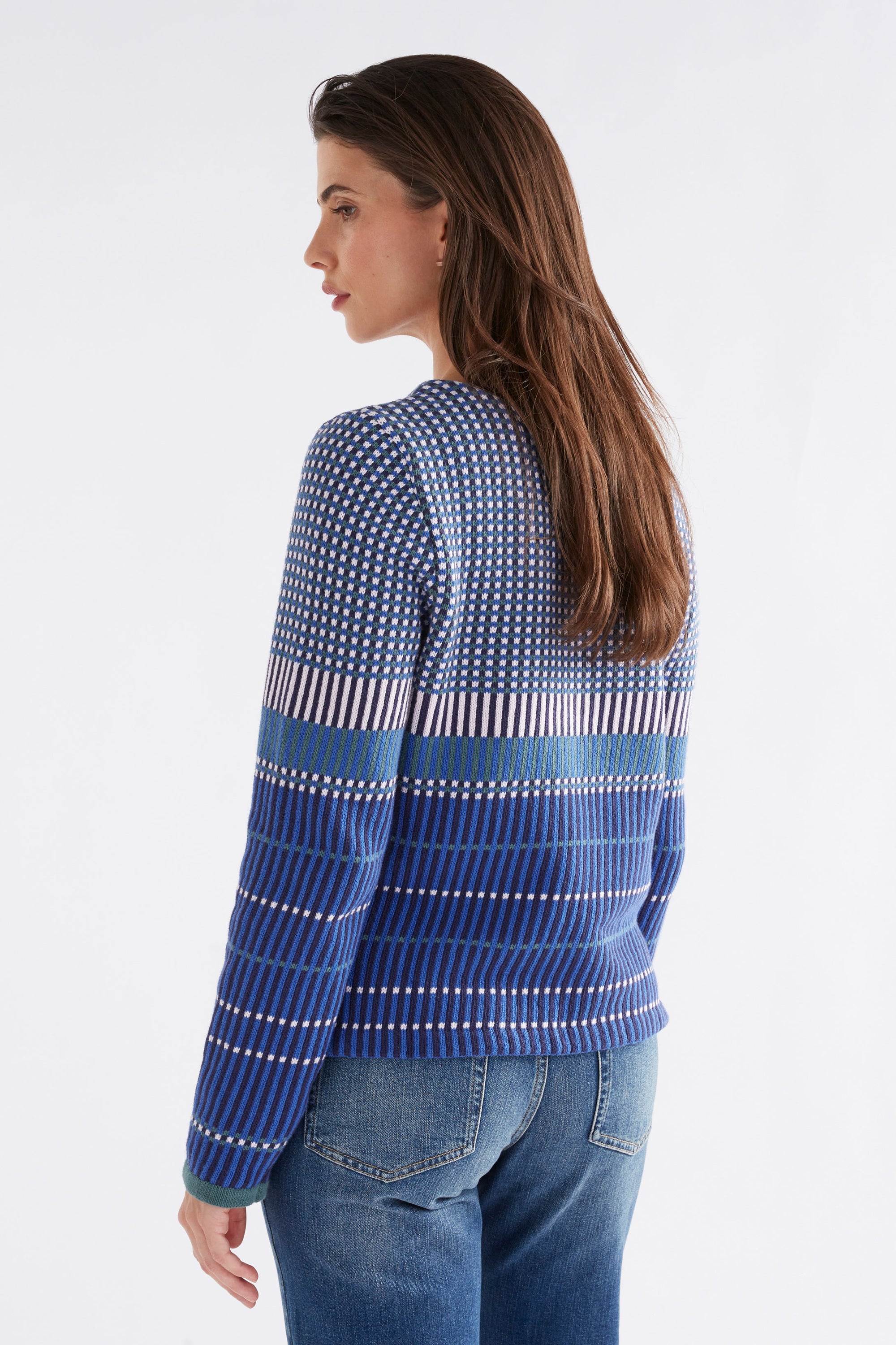 Elk Cila Organic Knit Jumper - Blue Multi