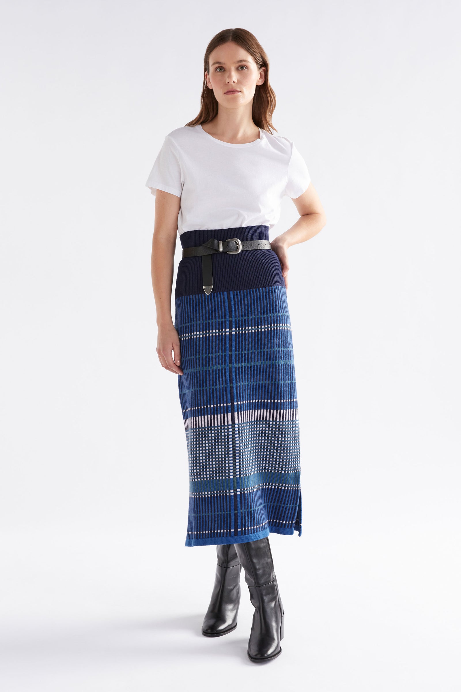 Elk Cila Organic Knit Skirt - Blue Multi