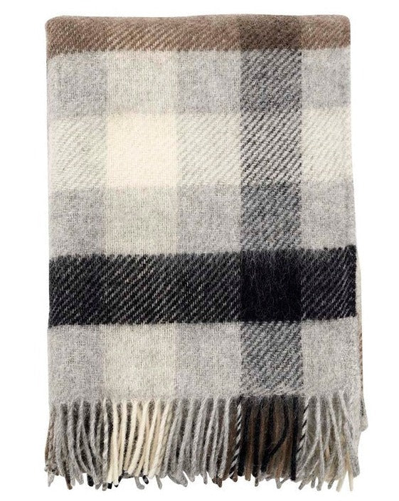 Klippan Gotland Woven Lambswool Blanket - grey