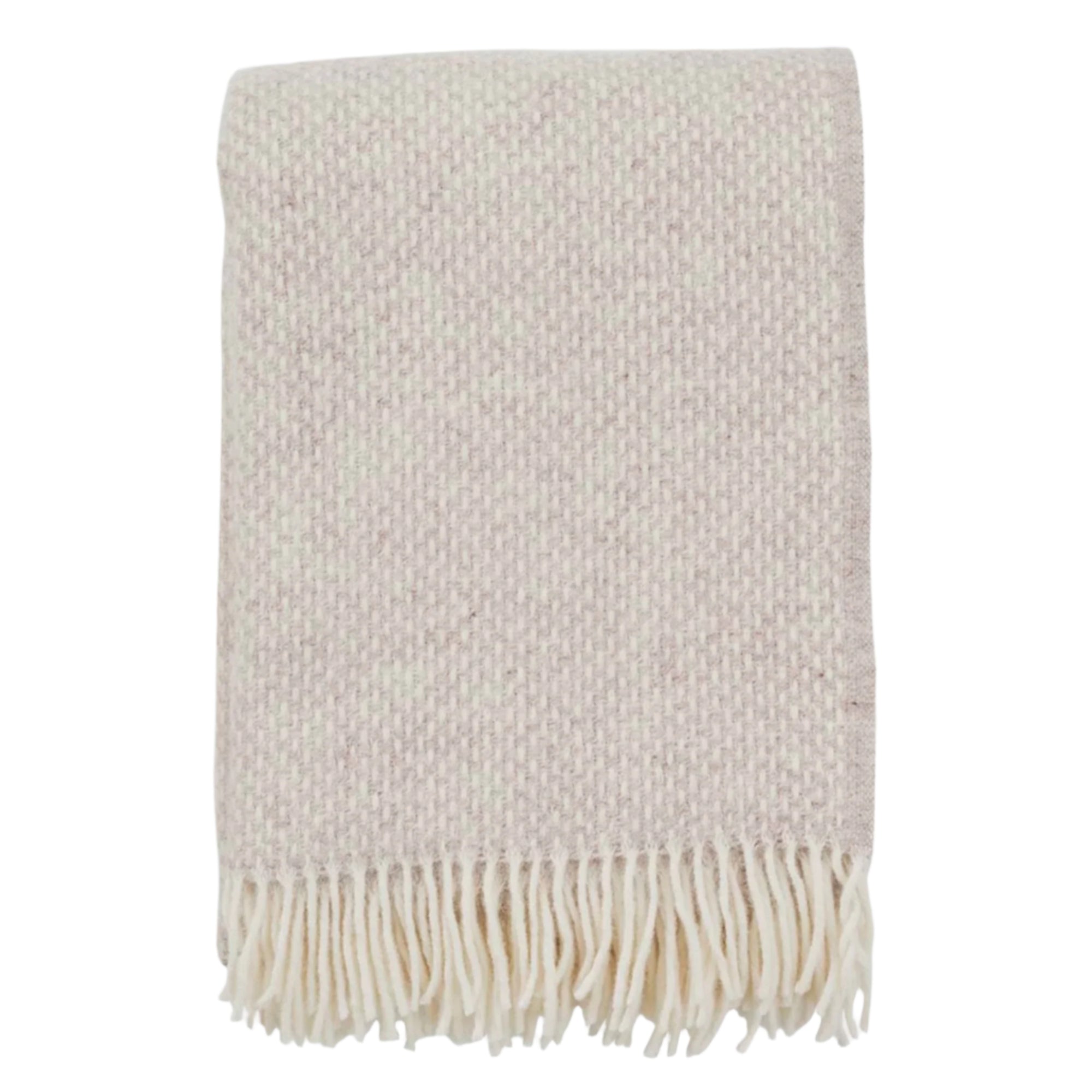 Klippan Preppy Woven Lambswool Throw - Beige Melange