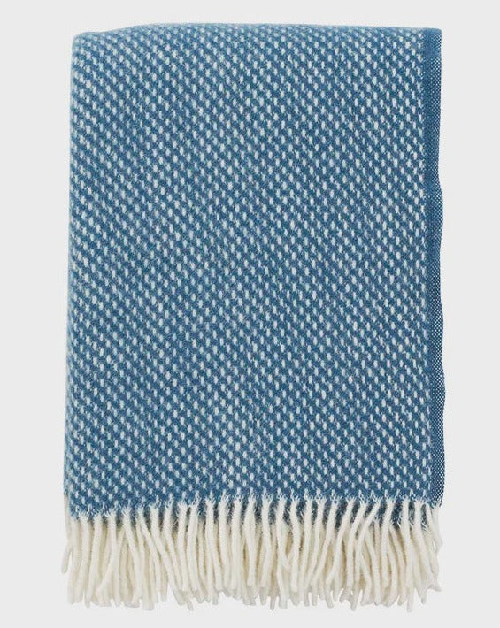 Klippan Preppy Woven Lambswool Blanket - Blue