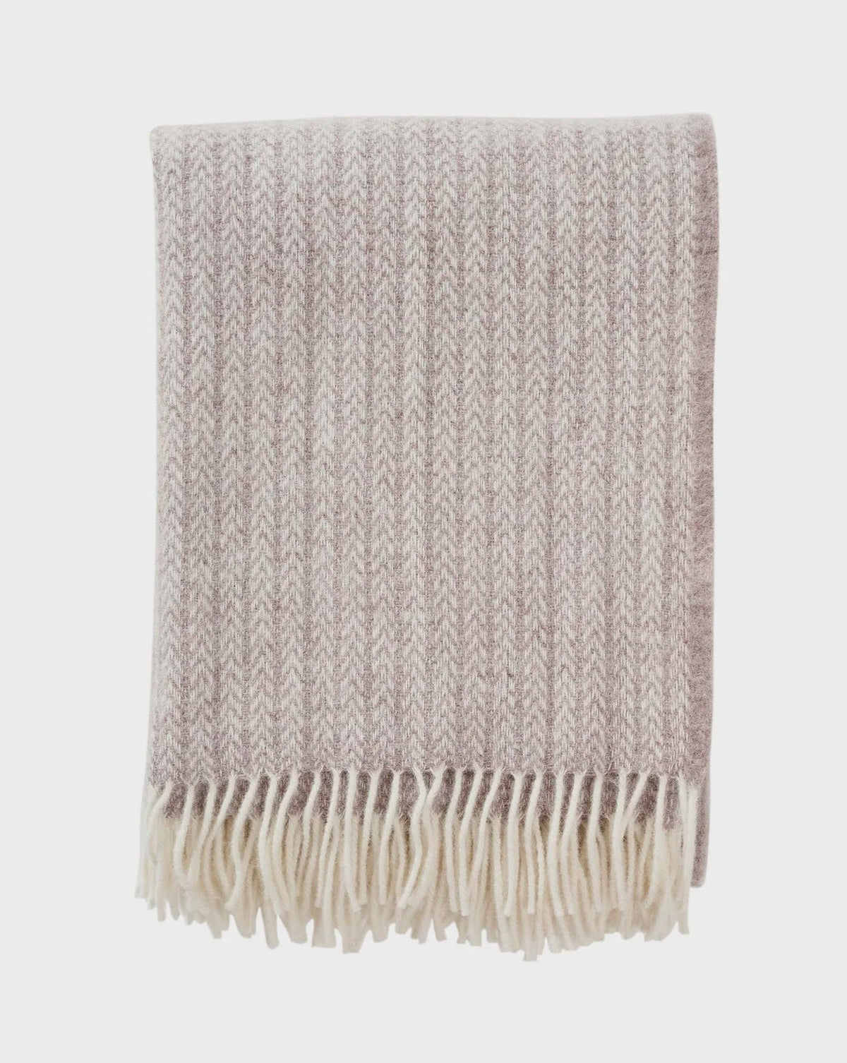 Klippan Otis Woven Lambswool Blanket - Beige Melange