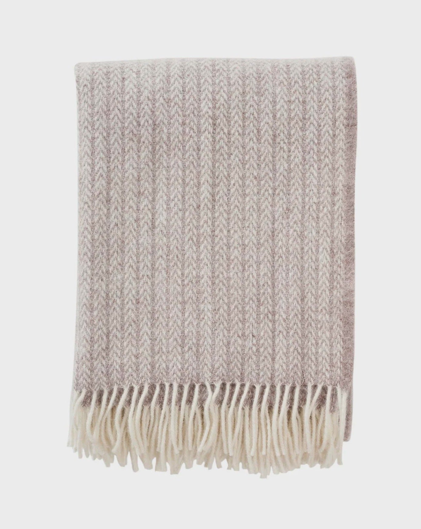 Klippan Otis Woven Lambswool Blanket - Beige Melange