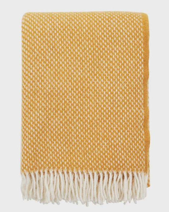 Klippan Preppy Woven Lambswool Blanket - Mustard