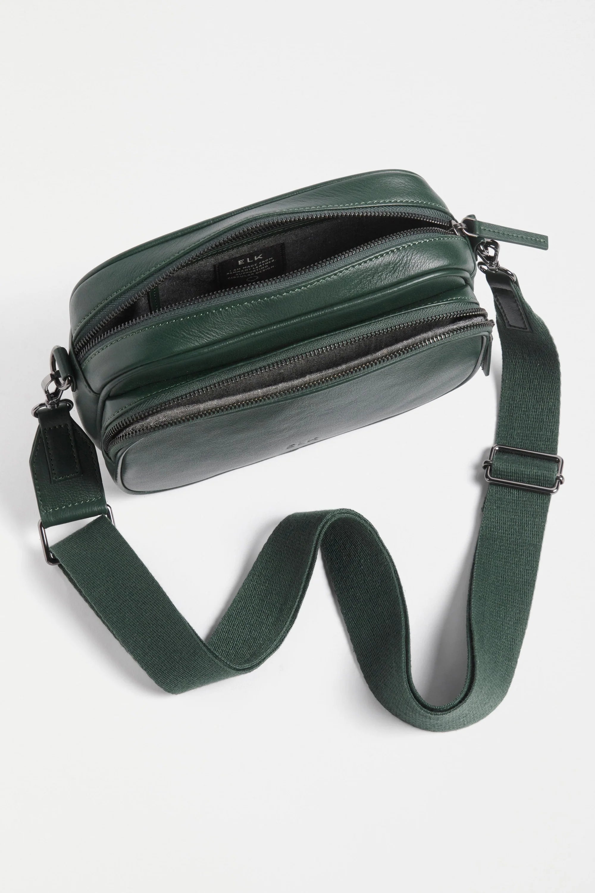 Elk Kassel Leather Crossbody Bag - Milan Green