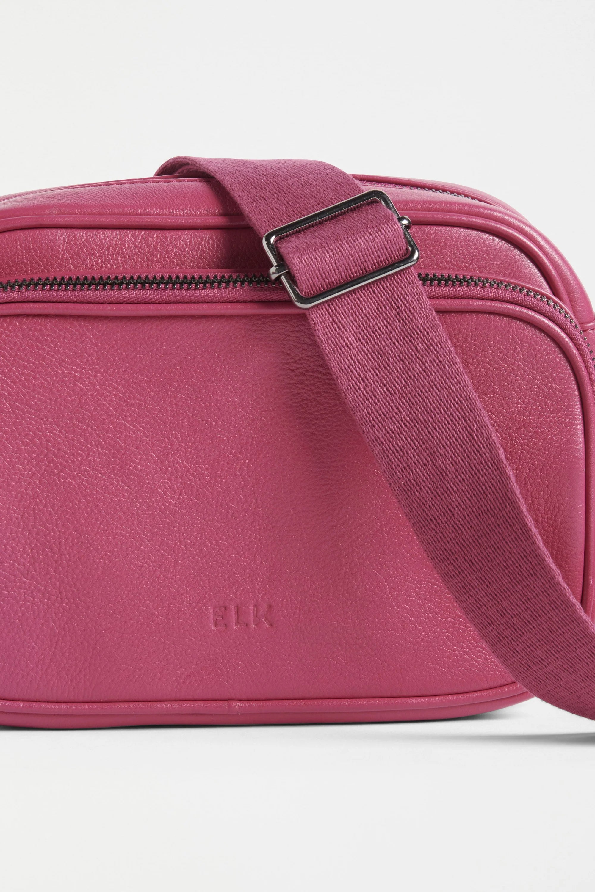 Elk Kassel Leather Crossbody Bag - Fuchsia