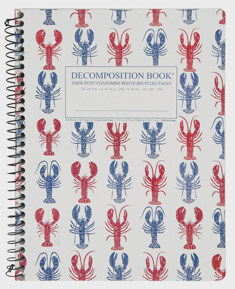 Decomposition Large Spiral Notebook -Lobsters