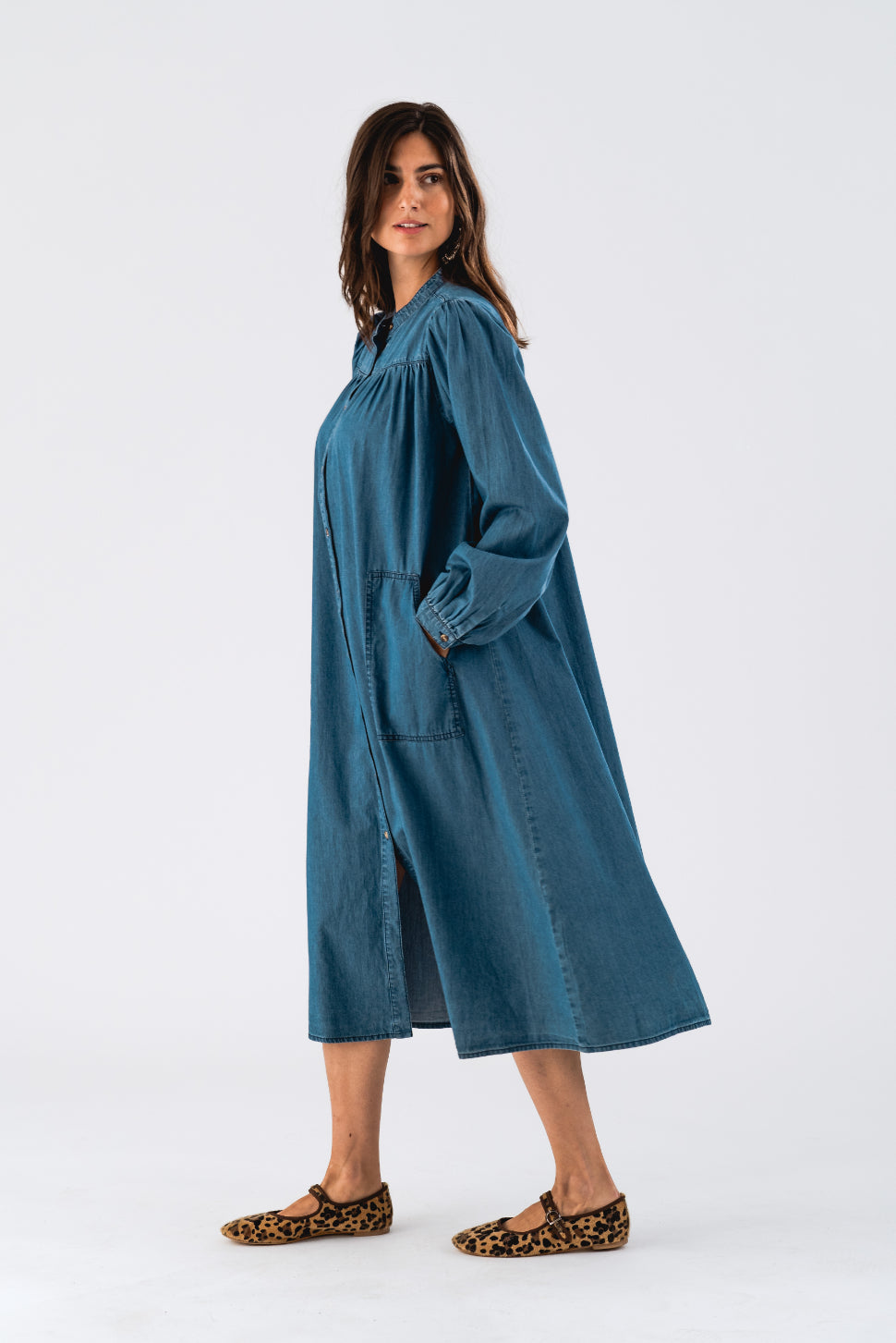 Lollys Laundry Jess Dress - Blue Chambray