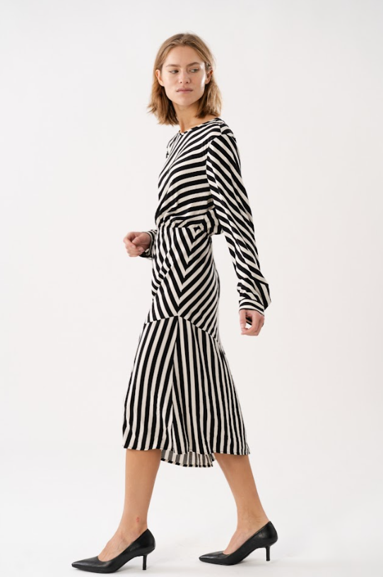 Lollys Laundry Riga Midi Dress  - Stripe