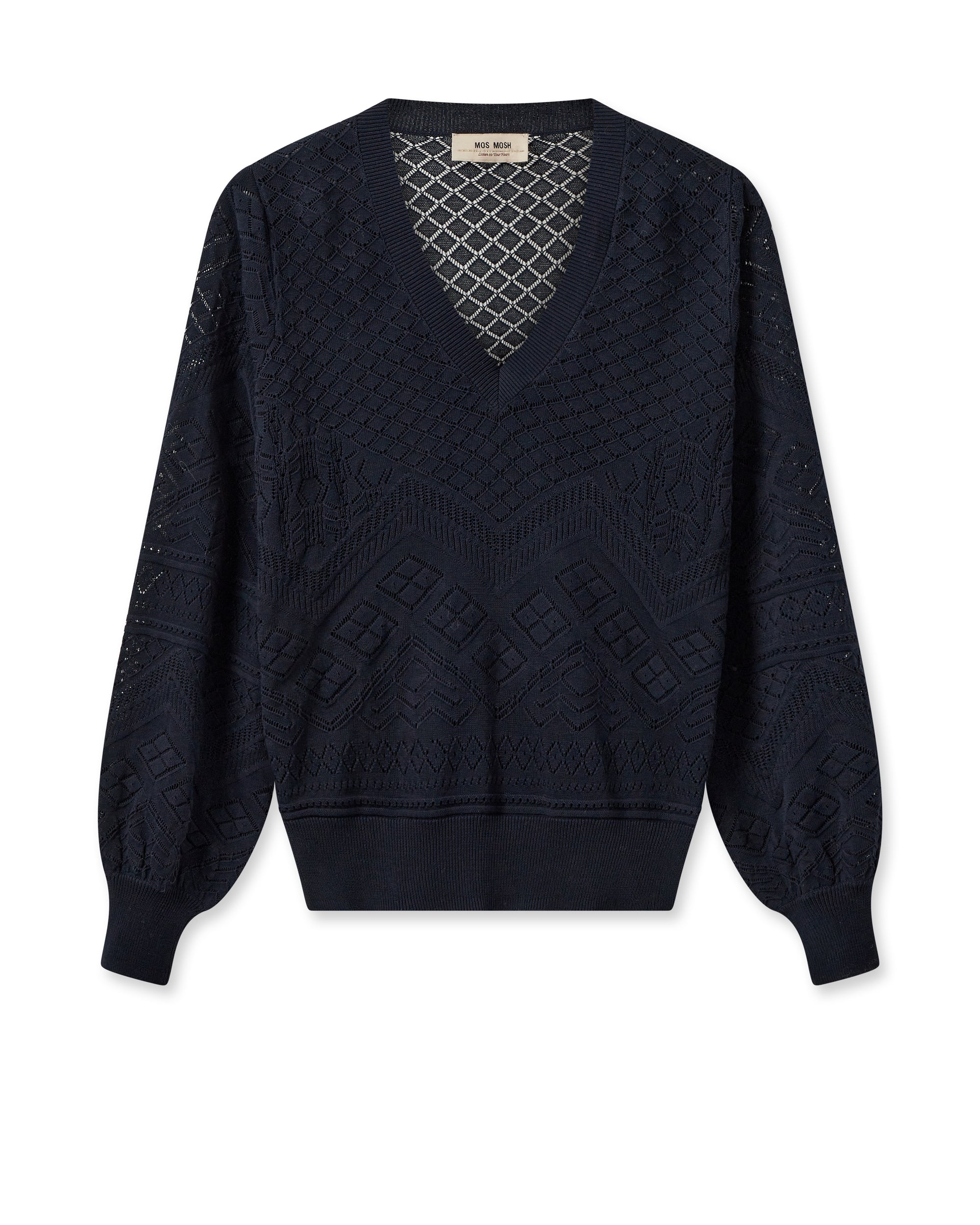 Mos Mosh Inja V-Neck Knit - Salute Navy