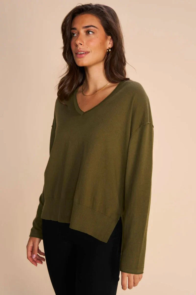 Mos Mosh Tani V-Neck Knit - Burnt Olive