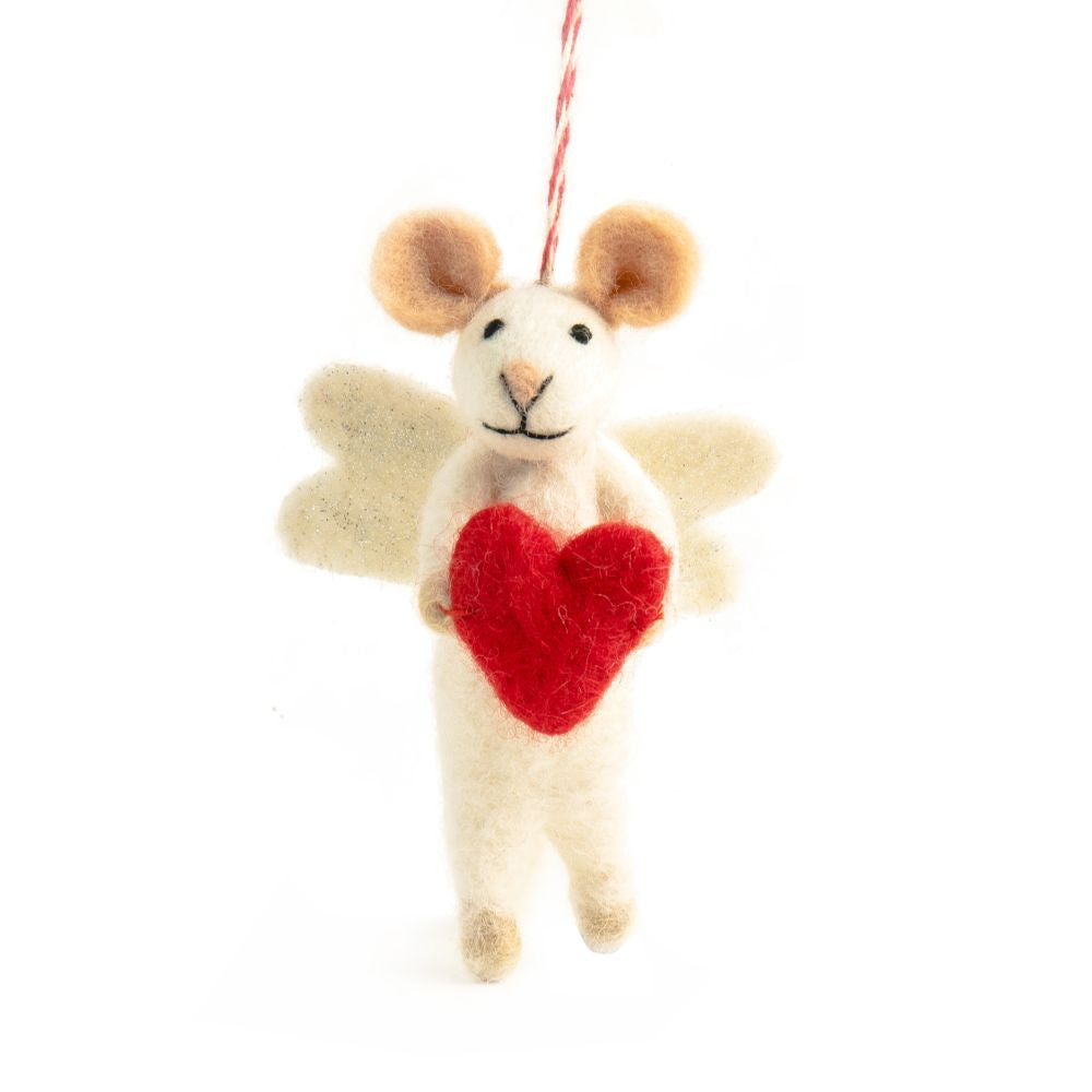 nepalese Felted Decoration - angelica mouse
