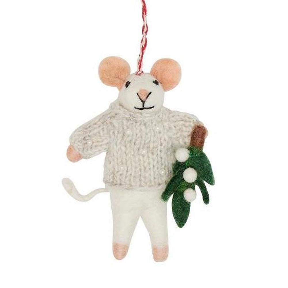 Nepalese Felted Decoration - Mabel Mouse