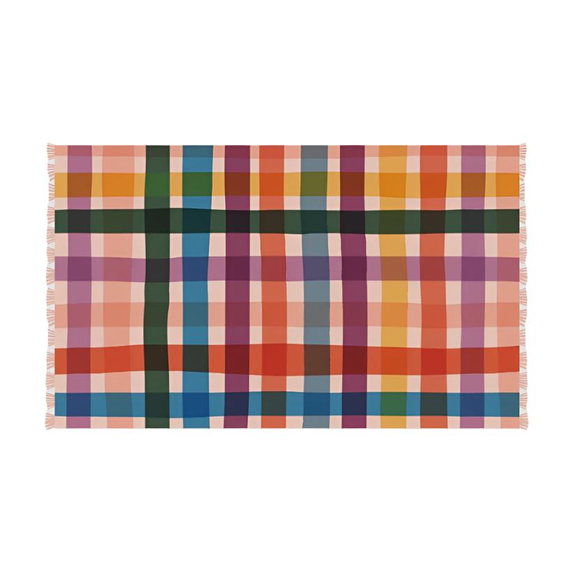 One Hour North Beach Sarong - Rainbow Gingham