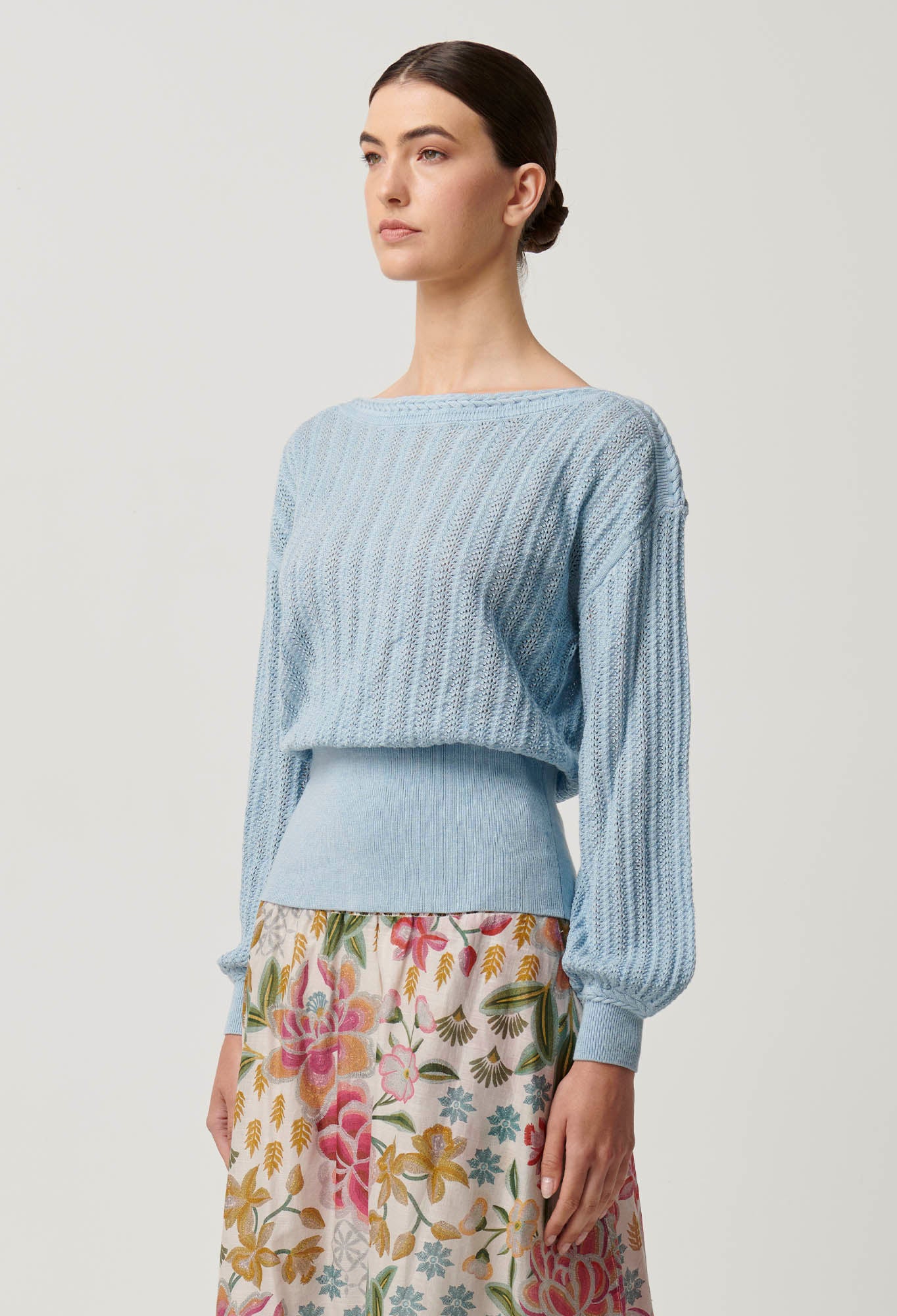 Once Was Marley Knit Top - Cornflower Blue