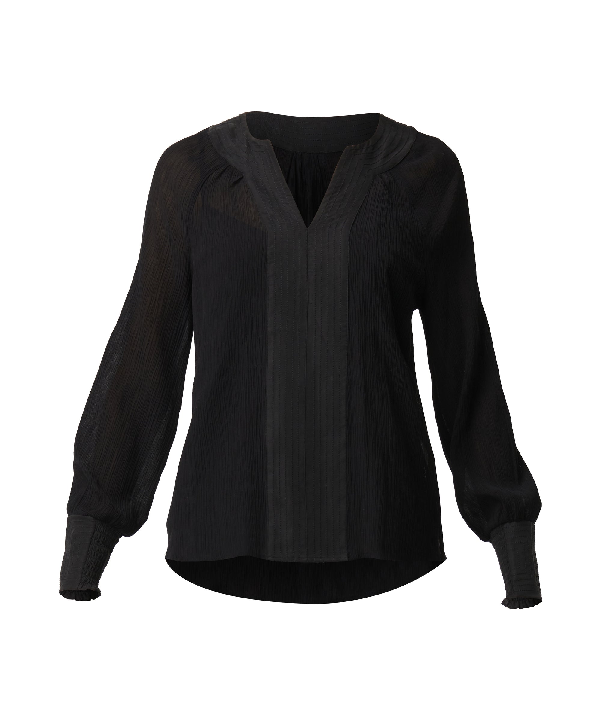 Once Was Lucent Cotton Silk Blouse - Black