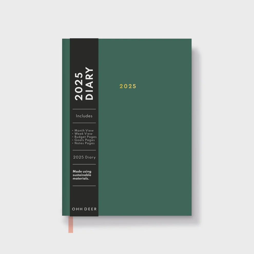 Ohh Deer A5 Diary - Plantain Green