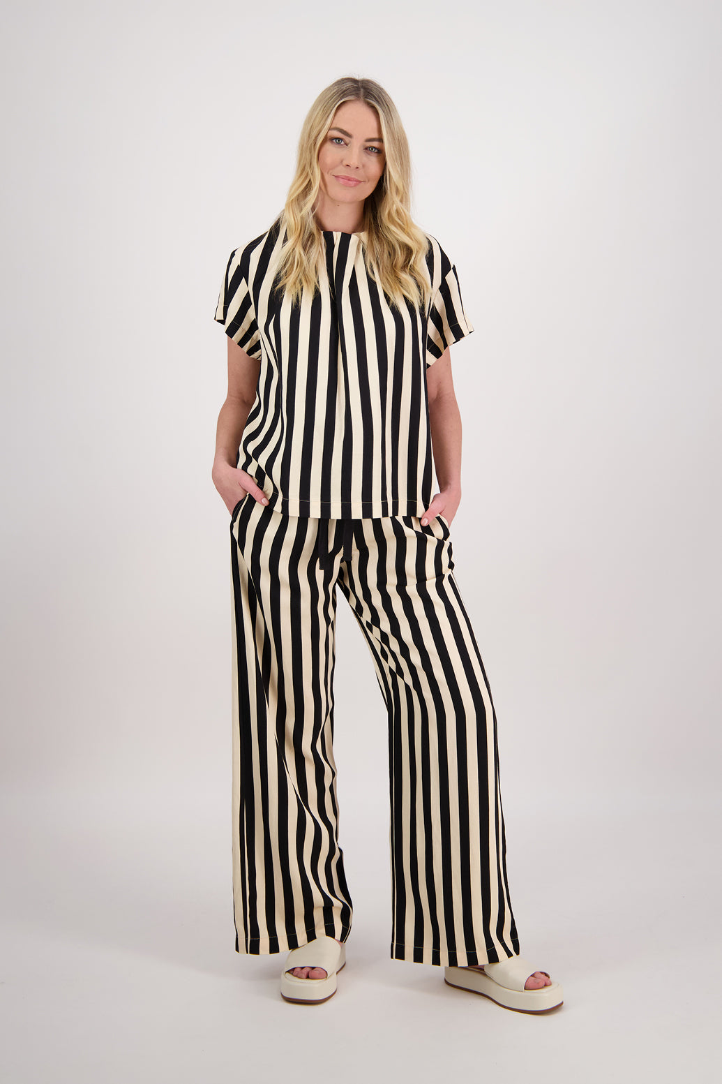 Briarwood Prince Pants - Black/Cream Stripe